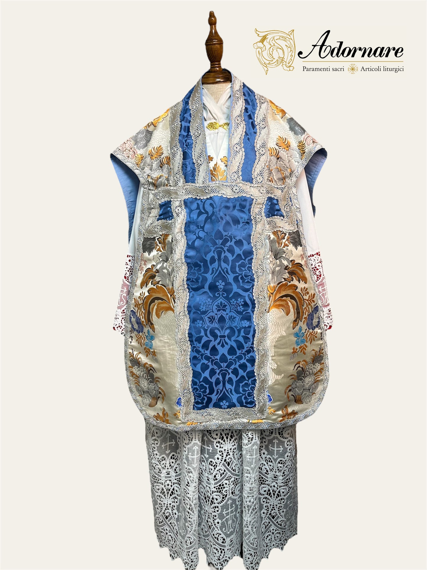 Italian Floral Brocade Roman Chasuble - Low Mass Set (All colours) / Pianete Romane Broccato