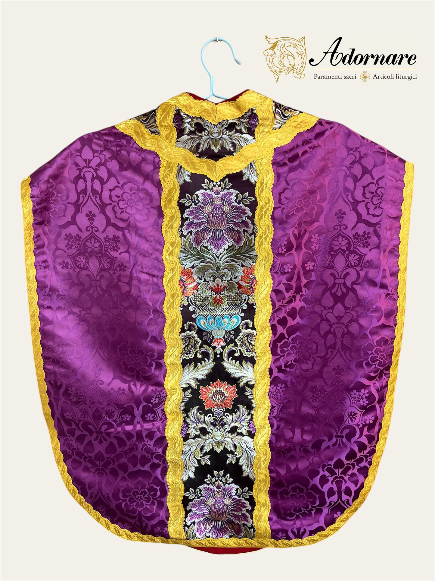 St Philip Neri Chasuble Low Mass Set (Roman Purple) / Pianeta San Filippo in Damasco (Paonazzo)
