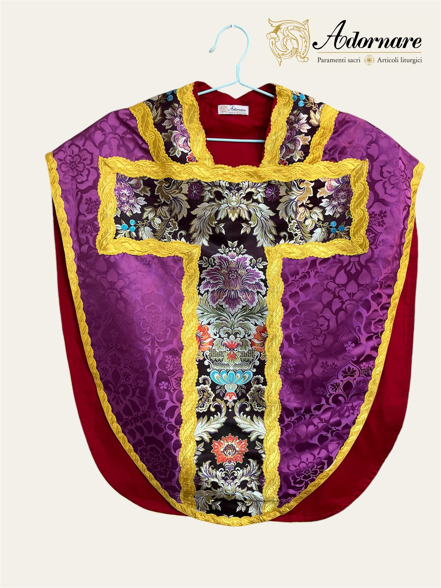 St Philip Neri Chasuble Low Mass Set (Roman Purple) / Pianeta San Filippo in Damasco (Paonazzo)