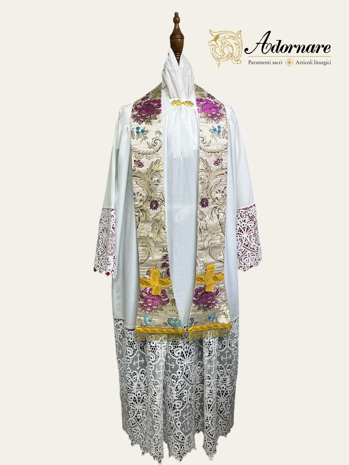 Italian Floral Brocade Roman Chasuble - Low Mass Set / Pianete Romane Broccato