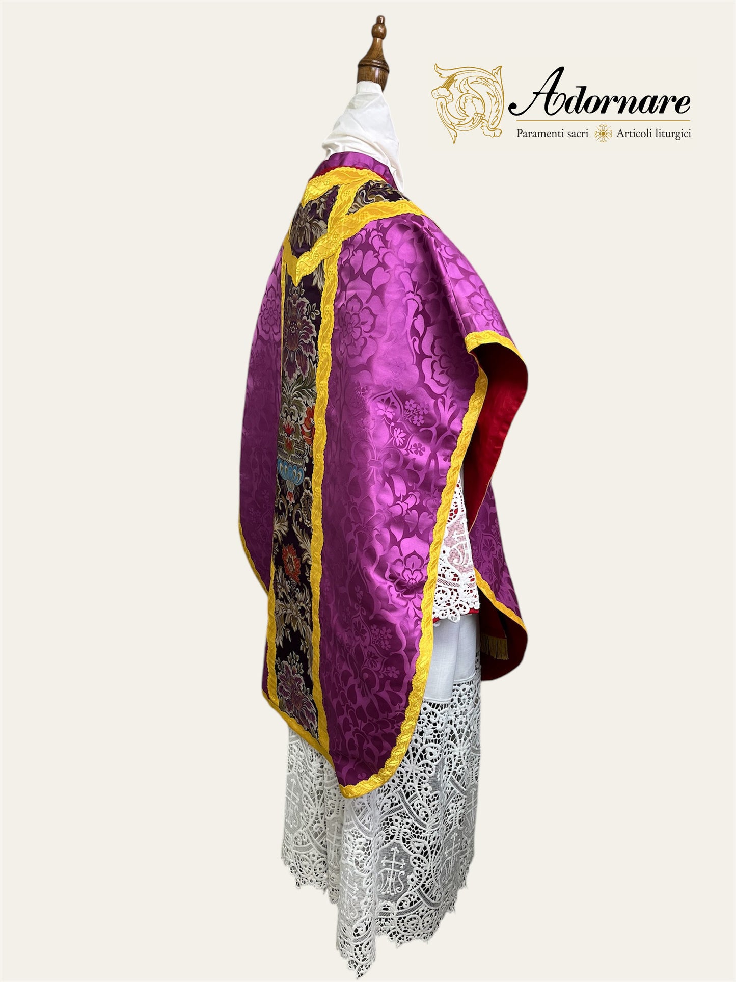 St Philip Neri Chasuble Low Mass Set (Roman Purple) / Pianeta San Filippo in Damasco (Paonazzo)