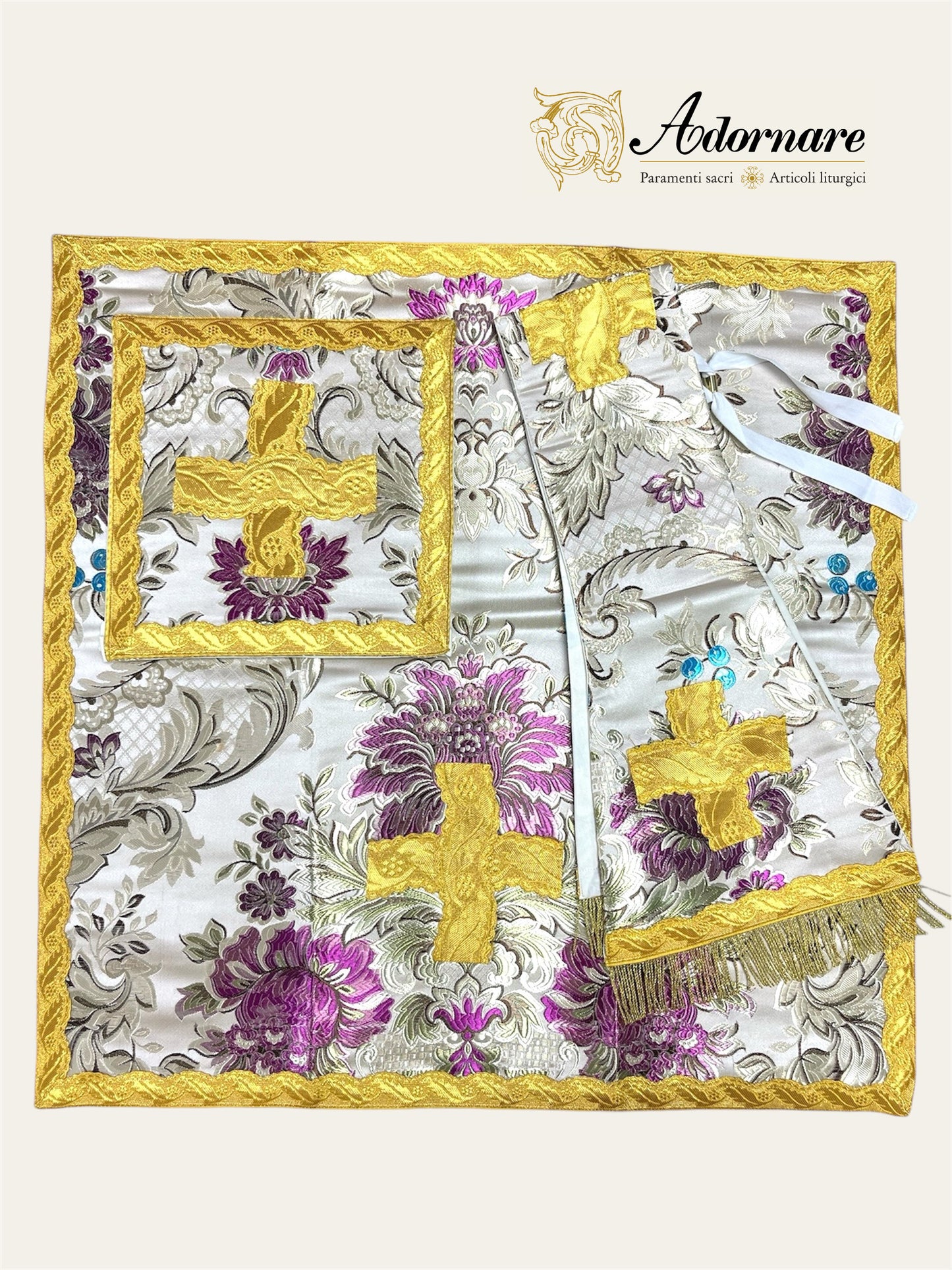 Italian Floral Brocade Roman Chasuble - Low Mass Set / Pianete Romane Broccato