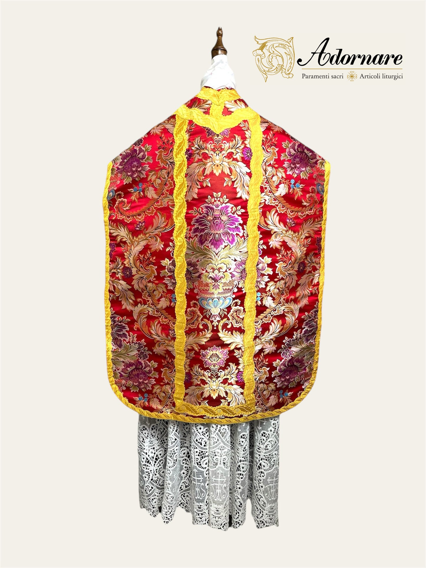 Italian Floral Brocade Roman Chasuble - Low Mass Set / Pianete Romane Broccato