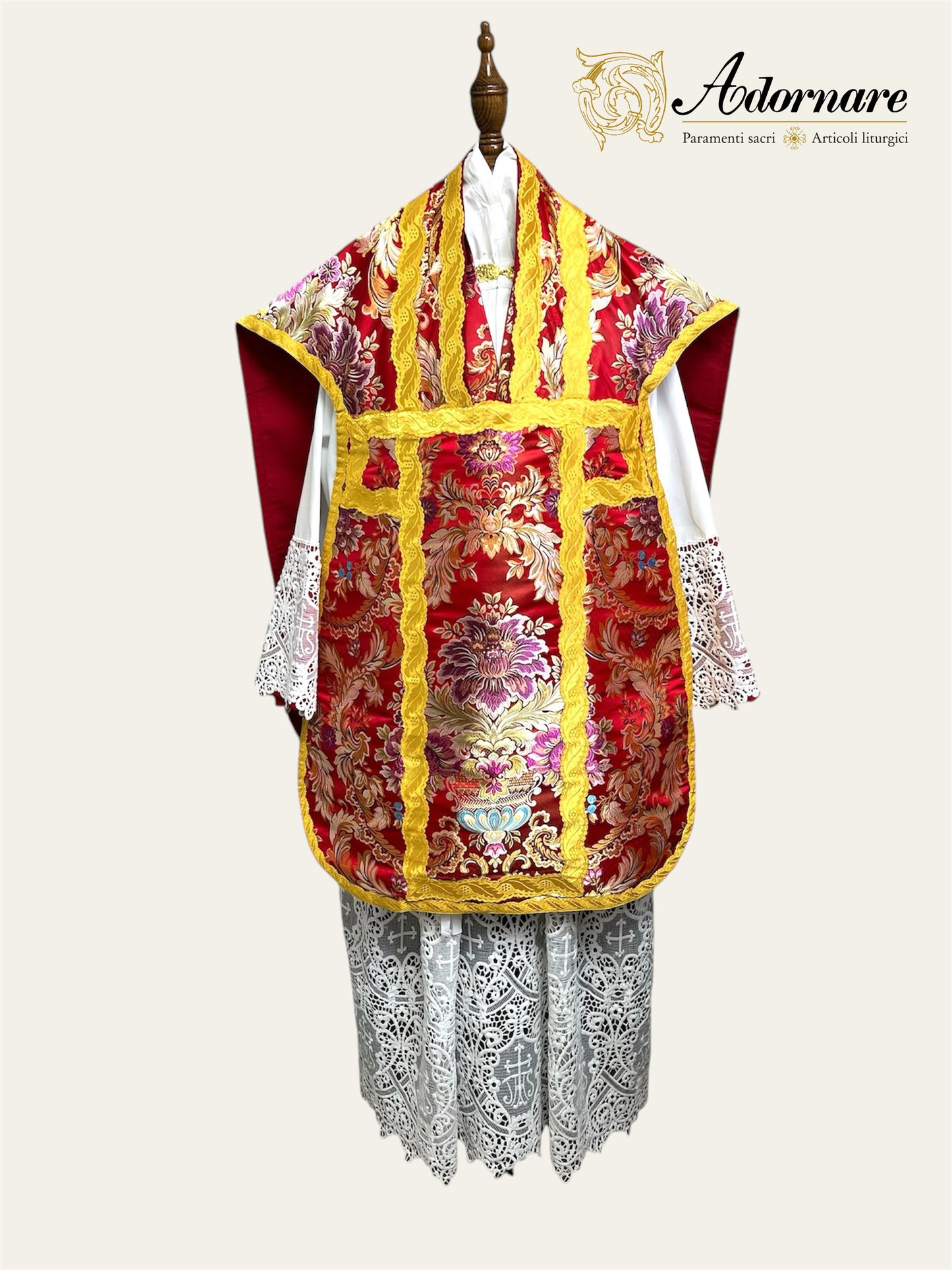 Italian Floral Brocade Roman Chasuble - Low Mass Set / Pianete Romane Broccato