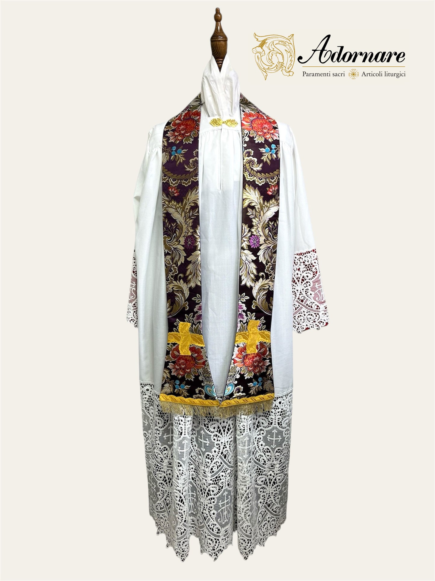 Italian Floral Brocade Roman Chasuble - Low Mass Set / Pianete Romane Broccato