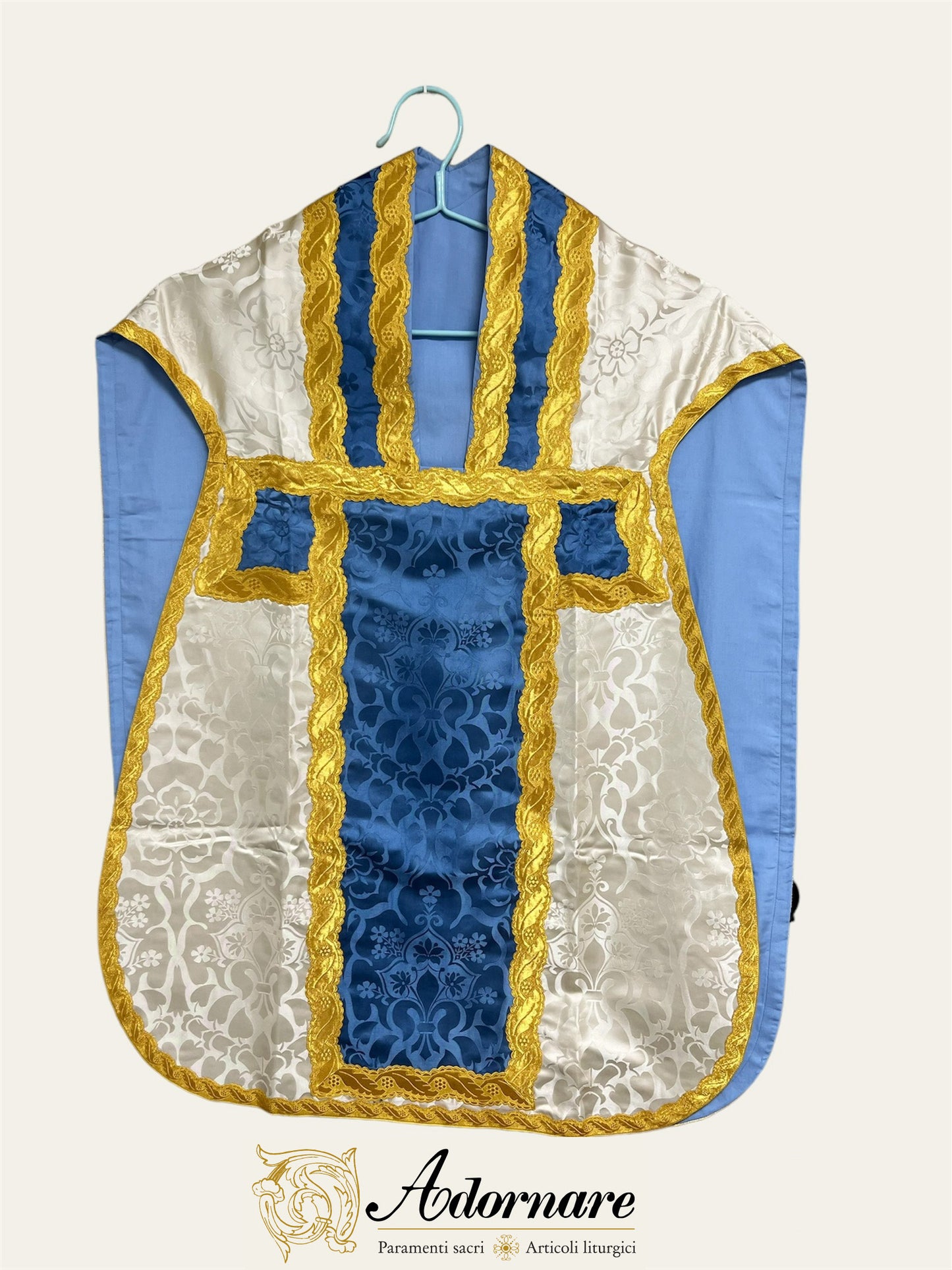 "Marian" Damask Roman Chasuble - Low Mass Set / Pianeta Romana Damasco "Mariana"