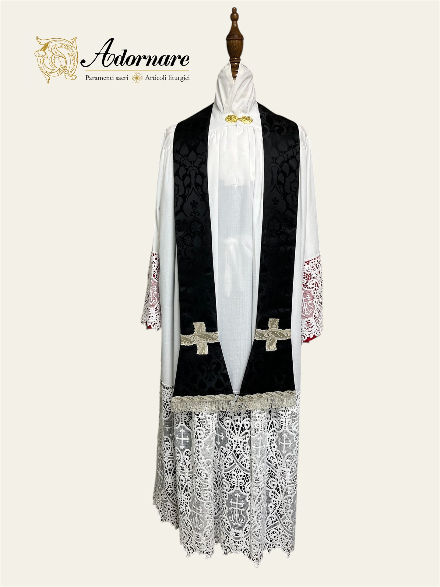 Italian Roman Stole for priests / Stola Romana Damasco