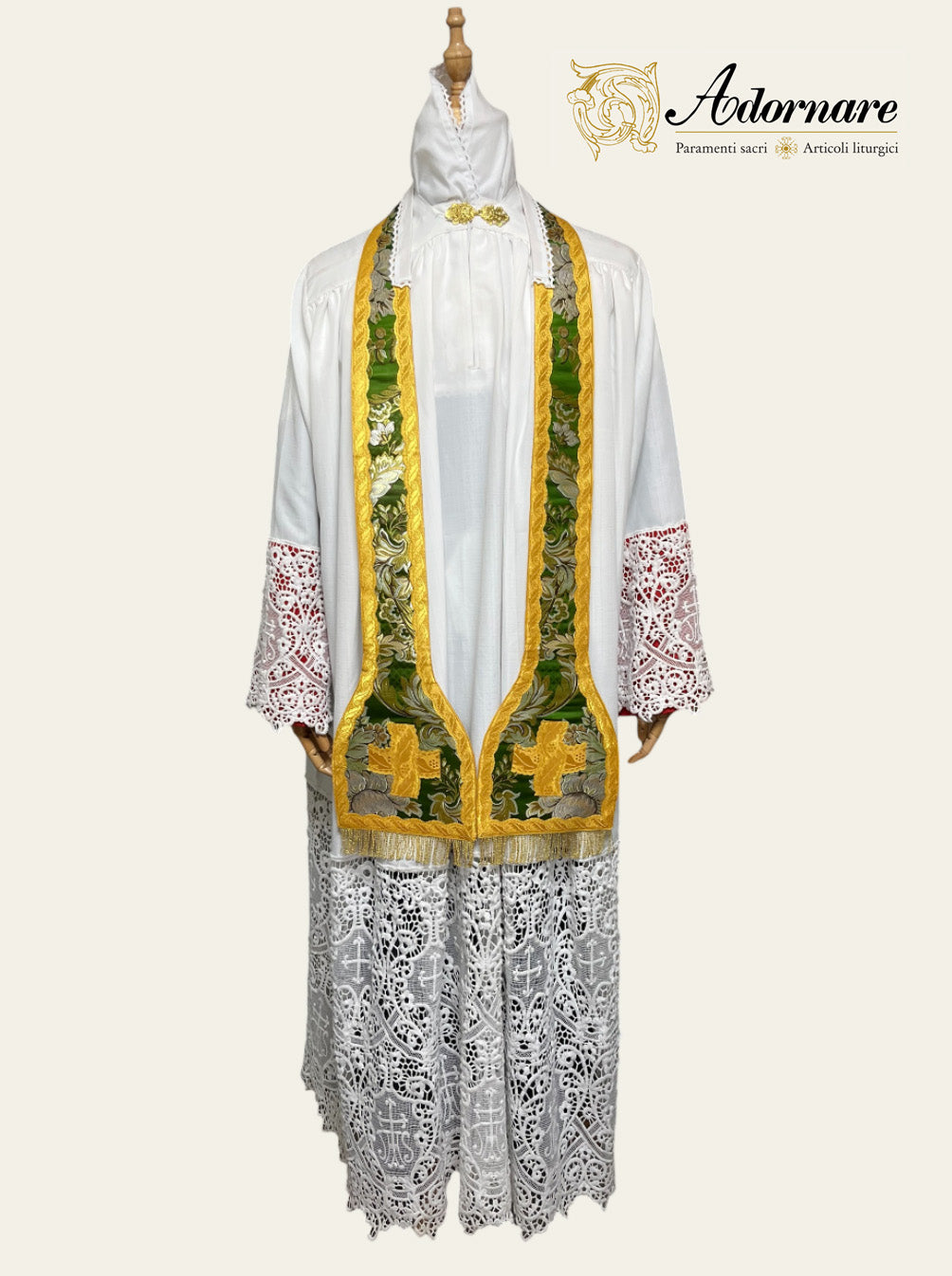 French Brocade Roman Stole, single or reversible