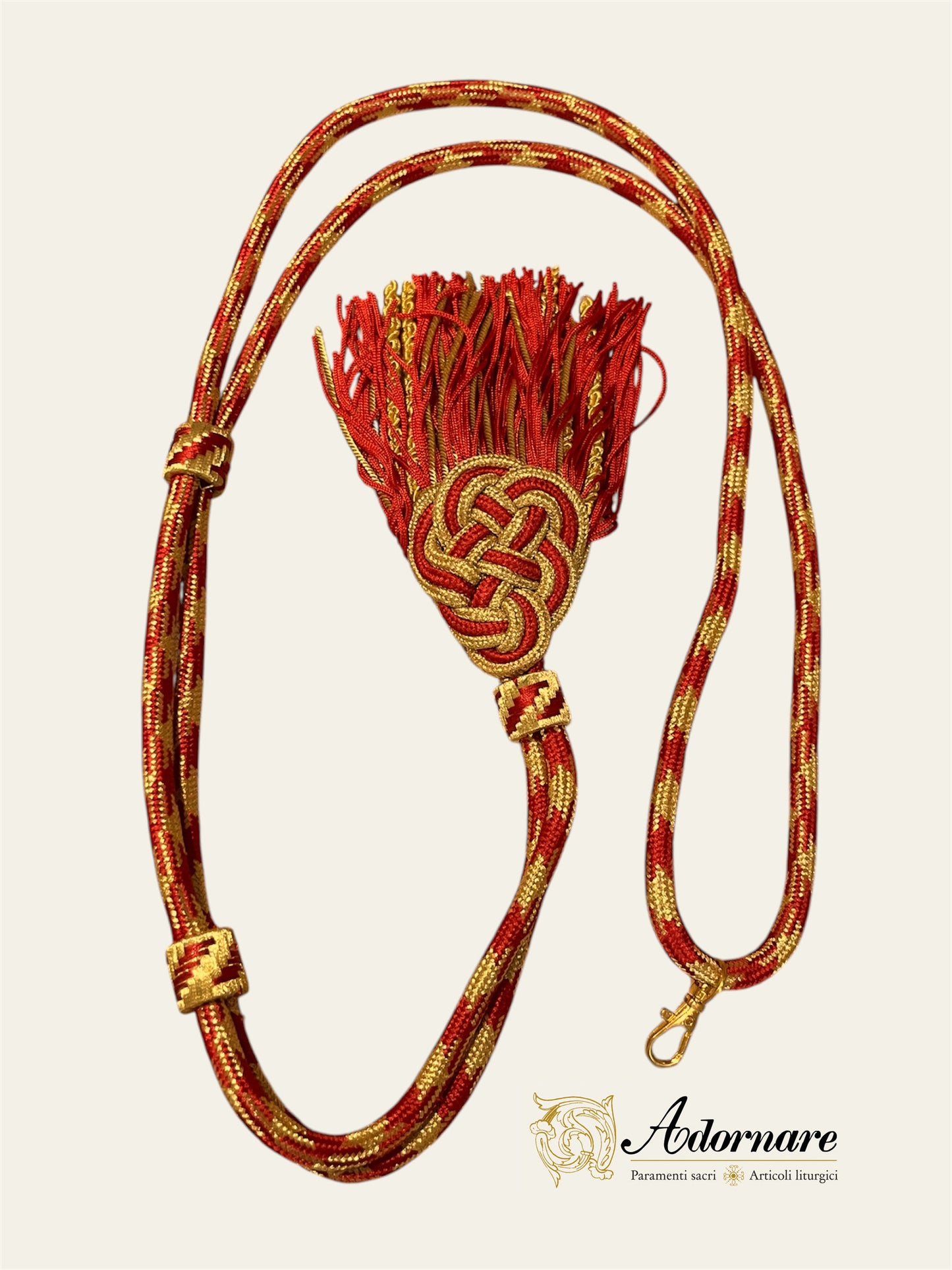 Cords for pectoral cross (Celtic-knot bullion tassel end)