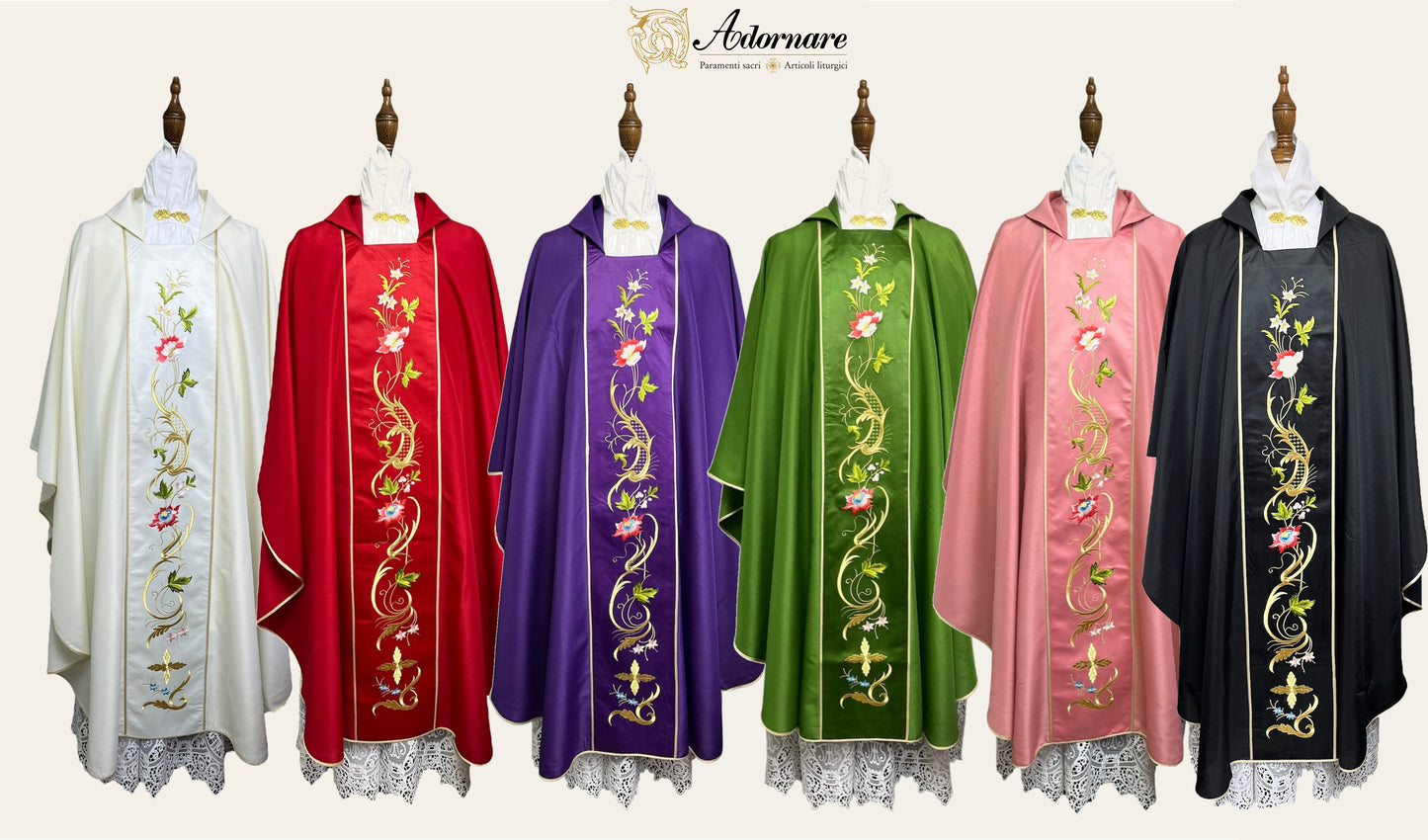 Gothic chasuble with machine embroidered panels / Casula con ricamo a macchina - Style GC-02