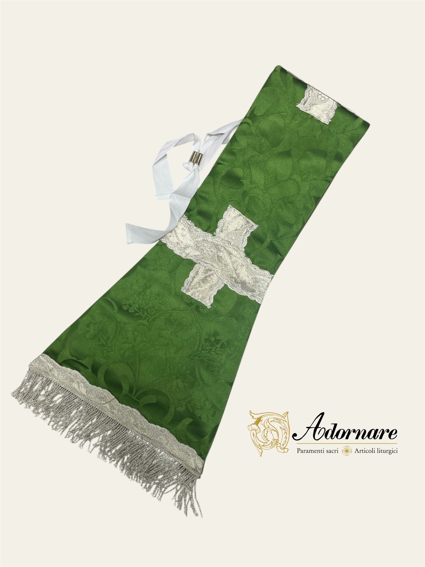Damask Roman Chasuble with silver wavy gallons - Low Mass Set / Pianete Romane Damasco con gallone argento