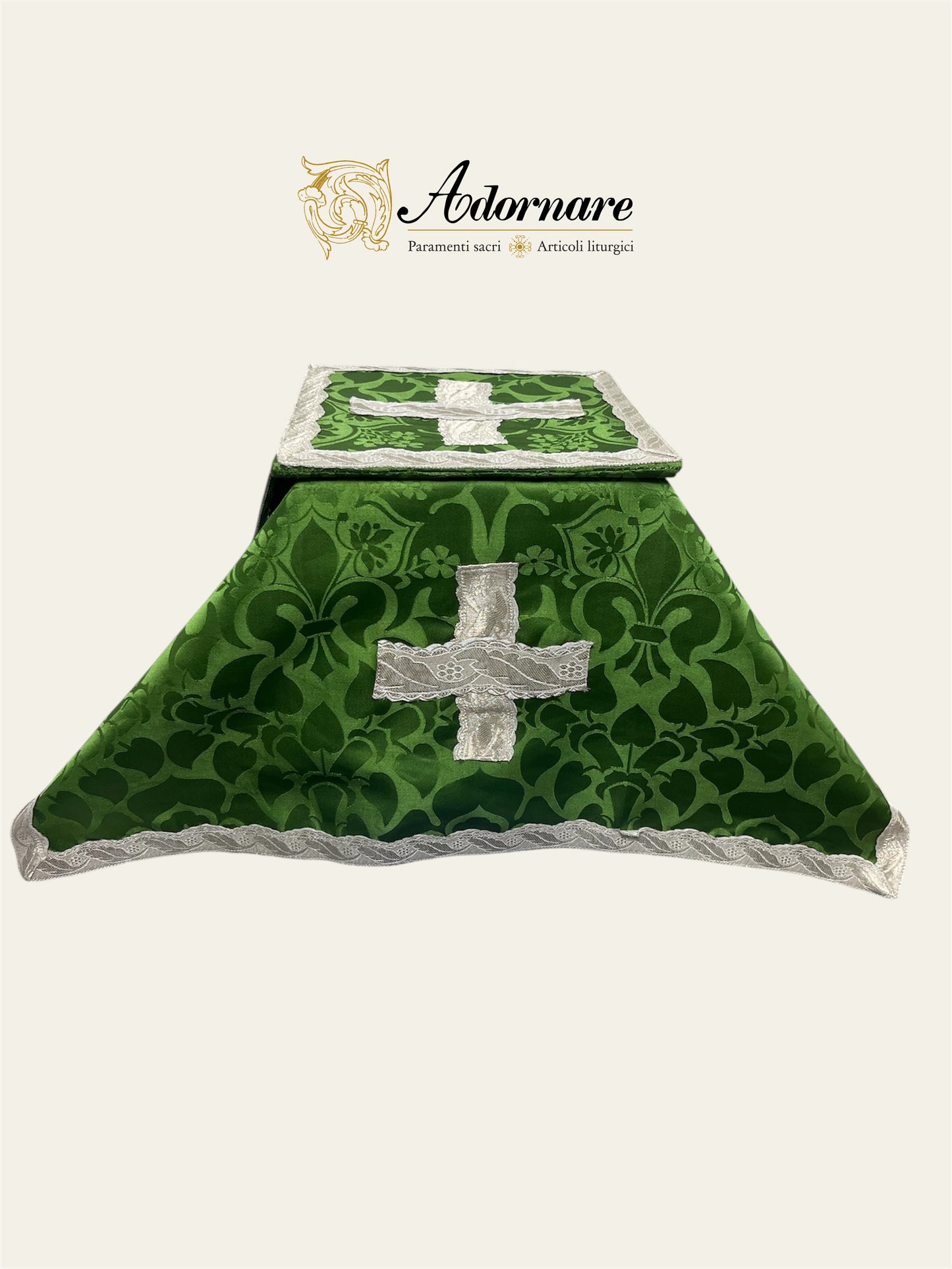 Italian-cut Roman maniple, burse and chalice veil / Velo, borsa e manipolo