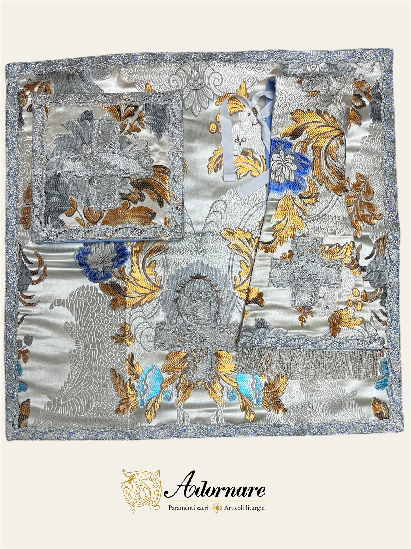 "Marian" Brocade Roman Chasuble - Low Mass Set / Pianeta Romana Broccato "Mariana"