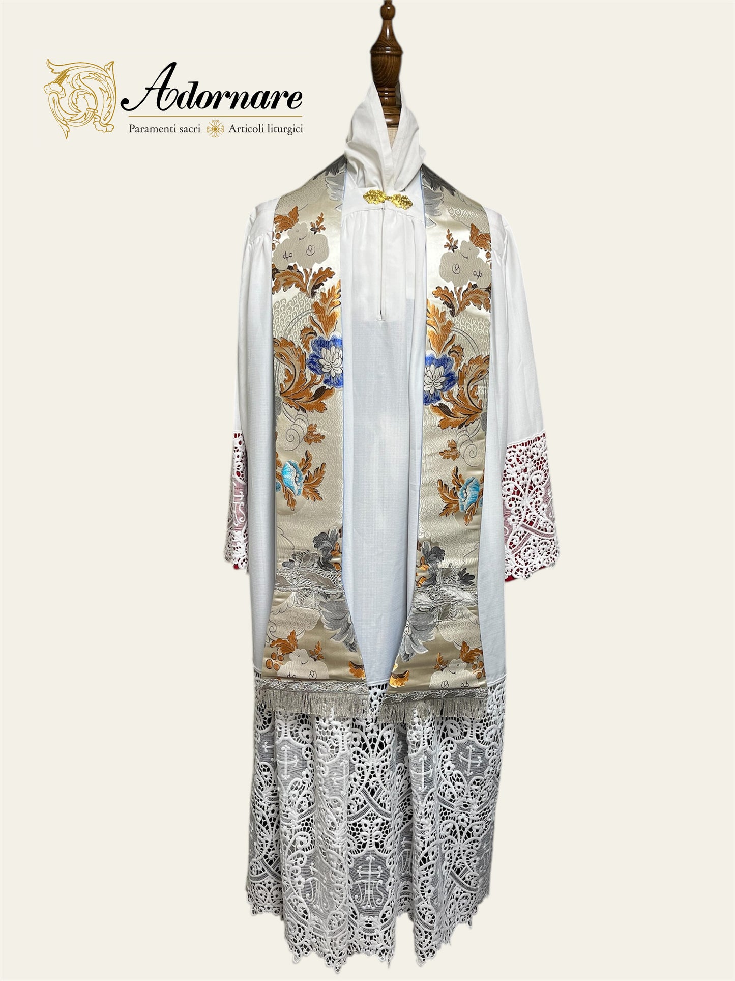 Italian Floral Brocade Roman Chasuble - Low Mass Set / Pianete Romane Broccato