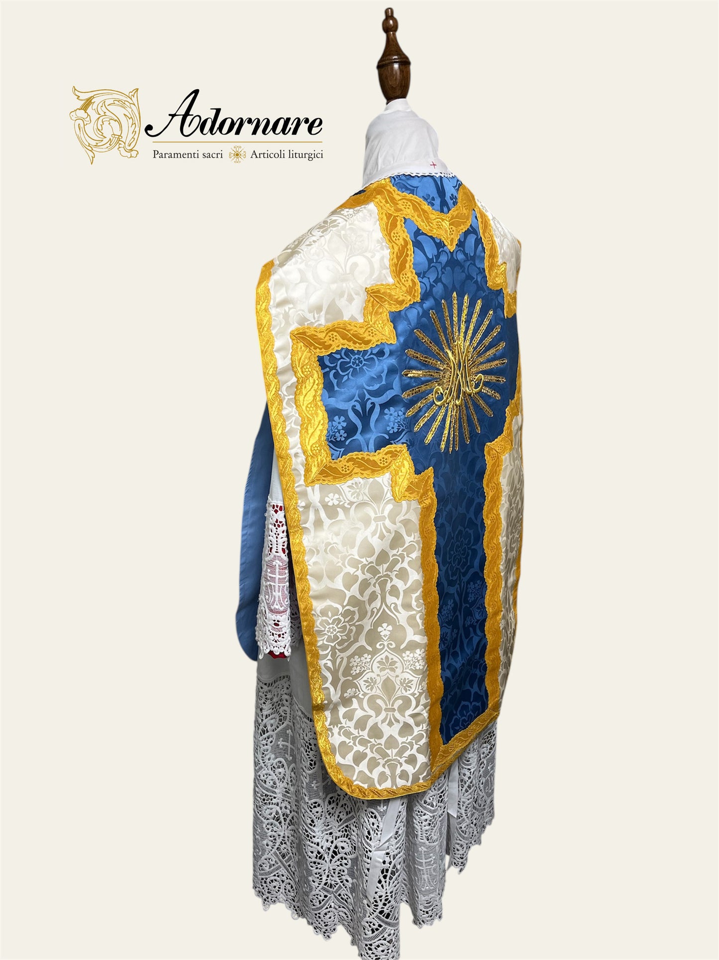 "Ave Maria" French-cut Roman Chasuble Low Mass Set / Pianeta Francese "Ave Maria"