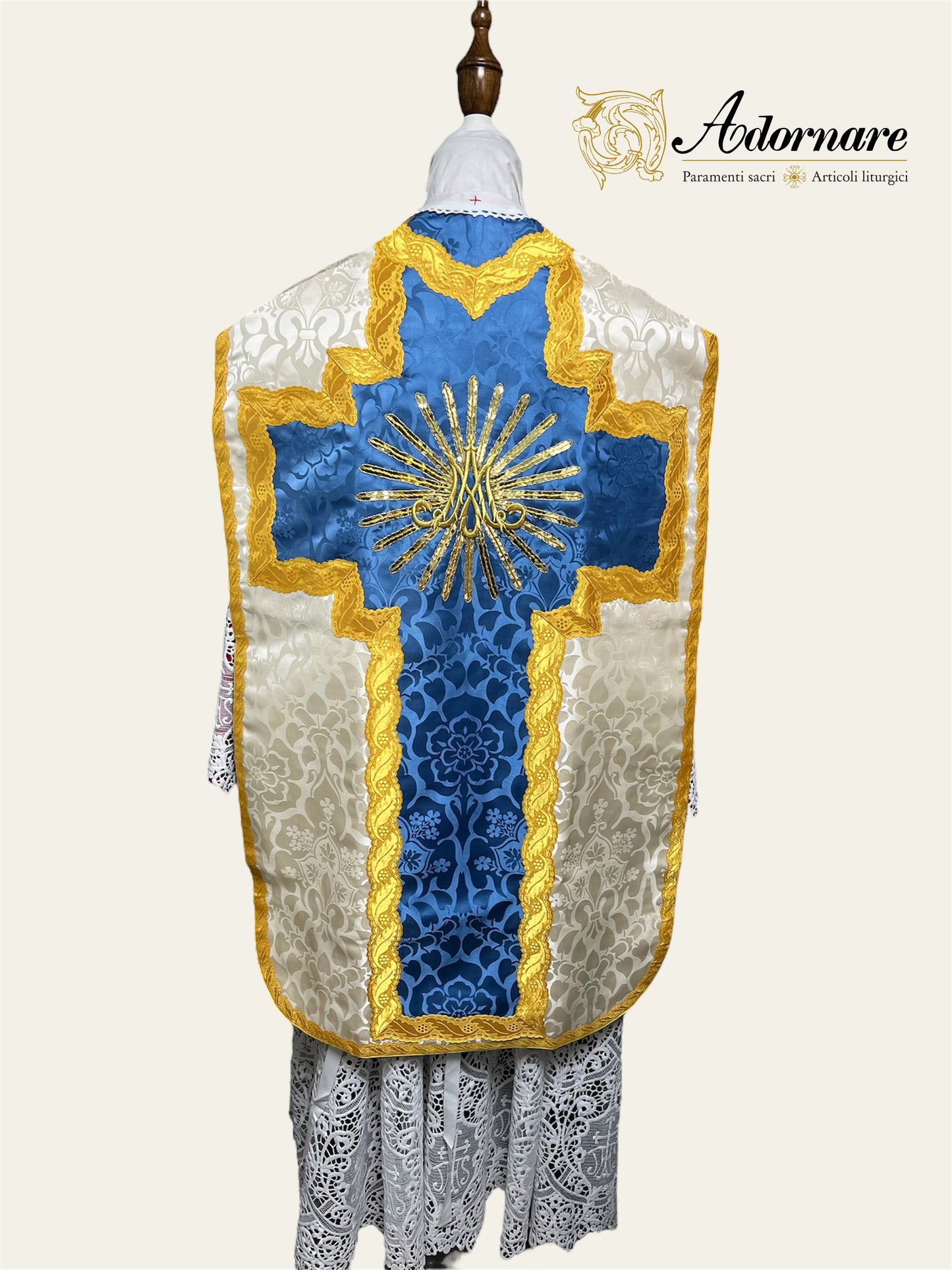 "Ave Maria" French-cut Roman Chasuble Low Mass Set / Pianeta Francese "Ave Maria"