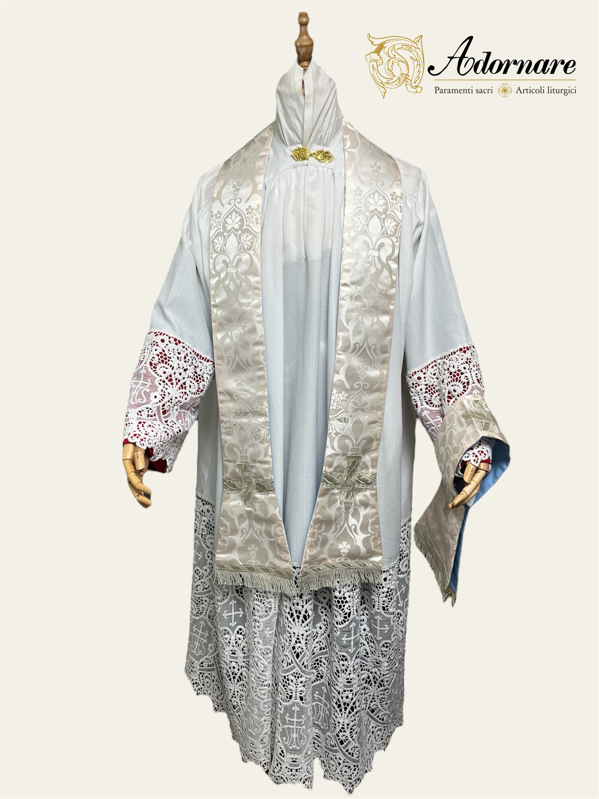 "Marian" Damask Roman Chasuble - Low Mass Set / Pianeta Romana Damasco "Mariana"