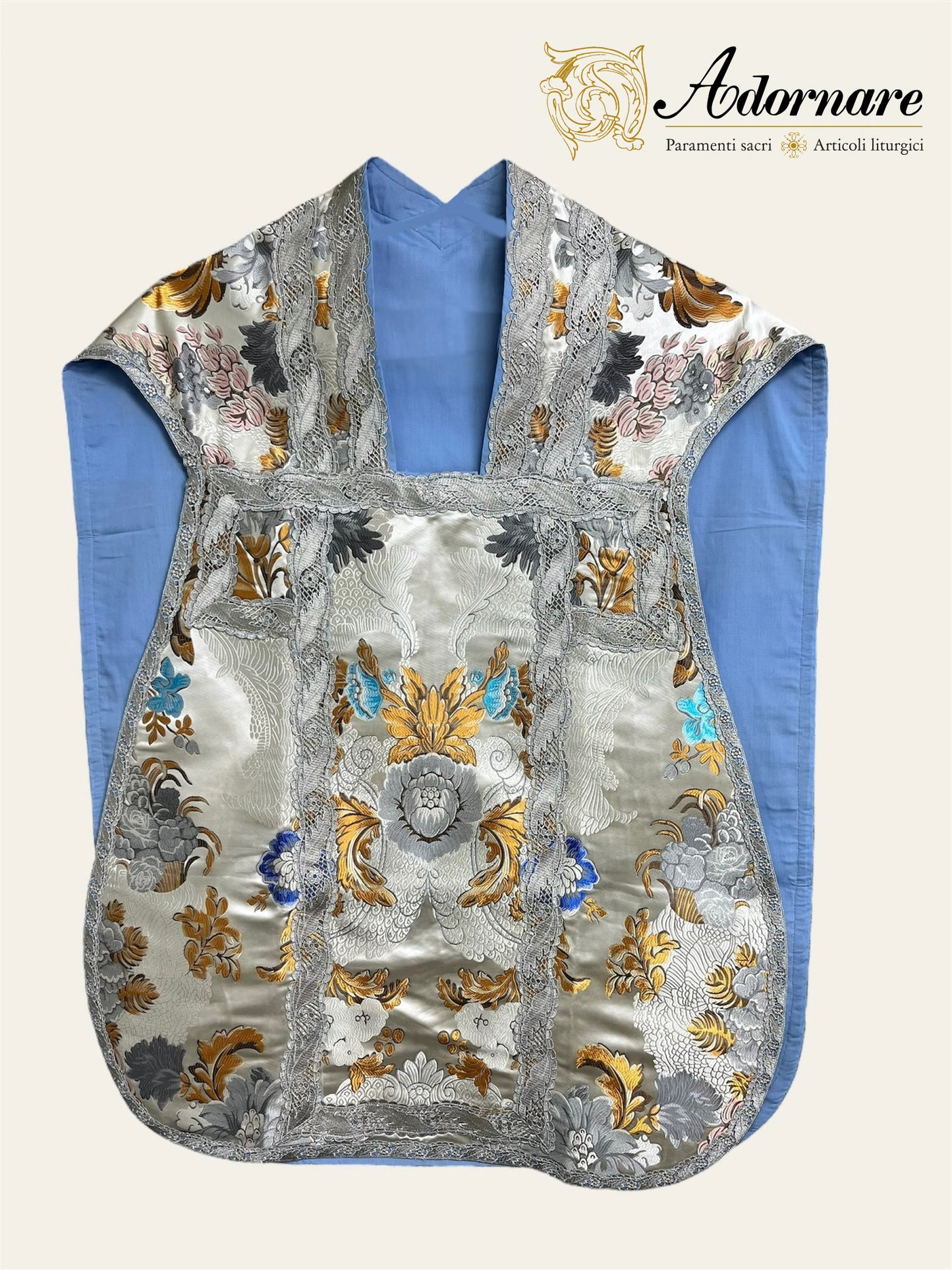"Marian" Brocade Roman Chasuble - Low Mass Set / Pianeta Romana Broccato "Mariana"