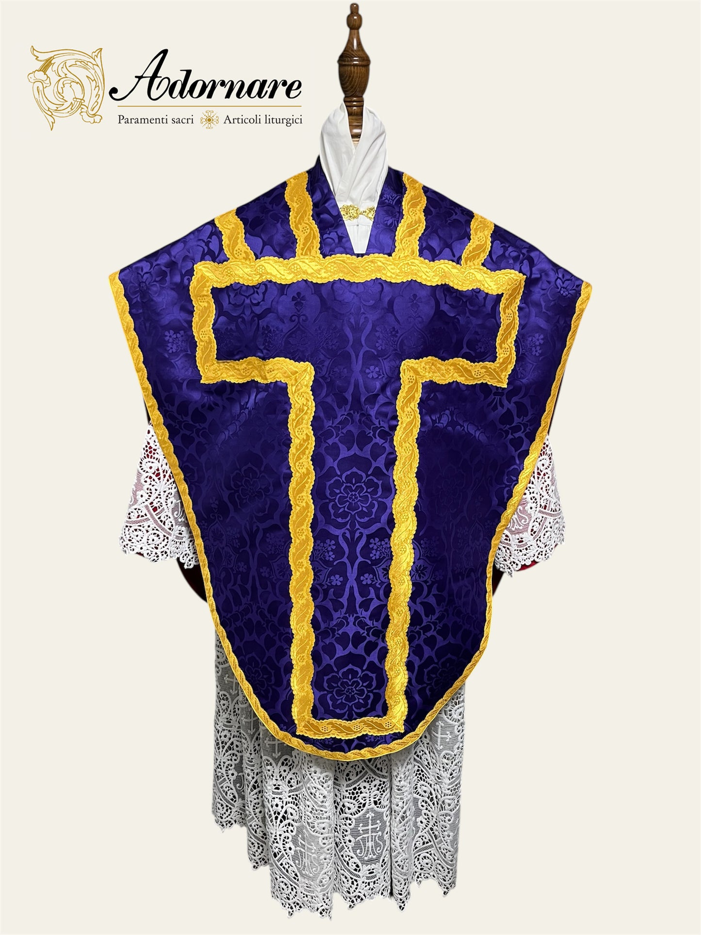 Damask St Philip Neri Chasuble Low Mass Set / Pianeta San Filippo in Damasco