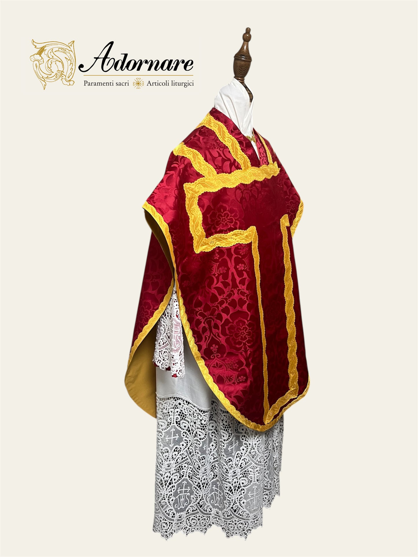 Damask St Philip Neri Chasuble Low Mass Set / Pianeta San Filippo in Damasco