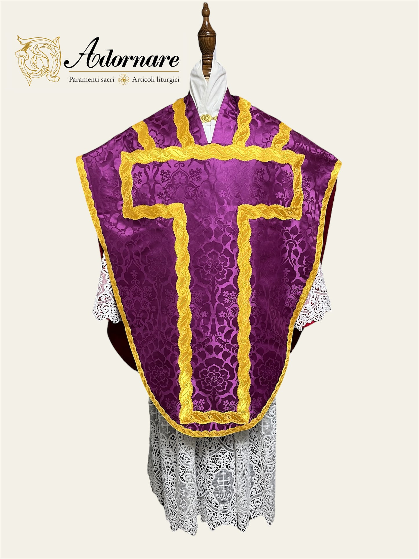 Damask St Philip Neri Chasuble Low Mass Set / Pianeta San Filippo in Damasco