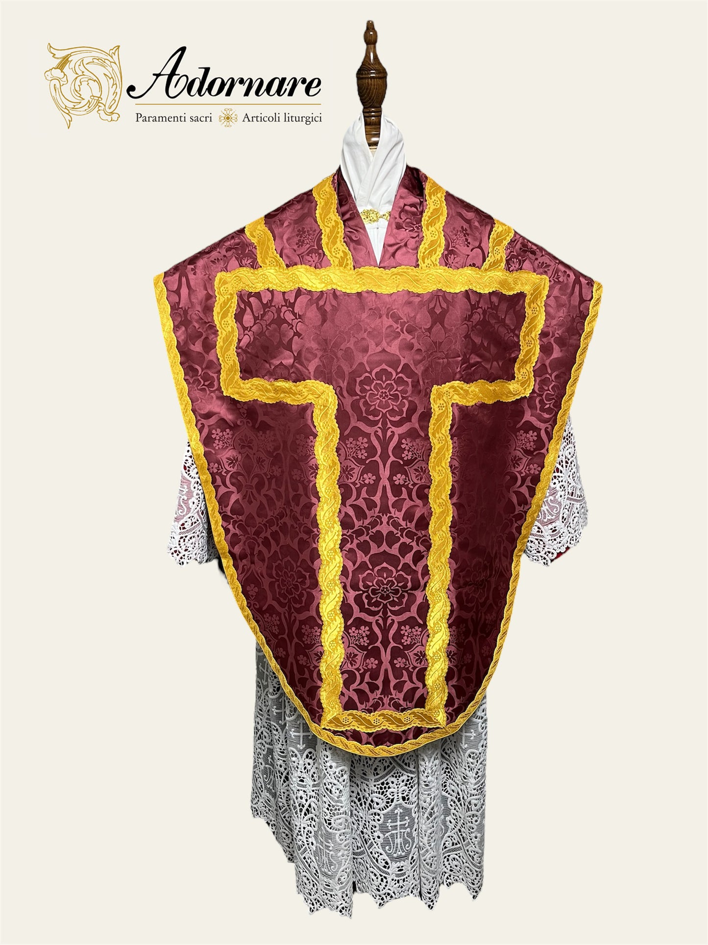 Damask St Philip Neri Chasuble Low Mass Set / Pianeta San Filippo in Damasco