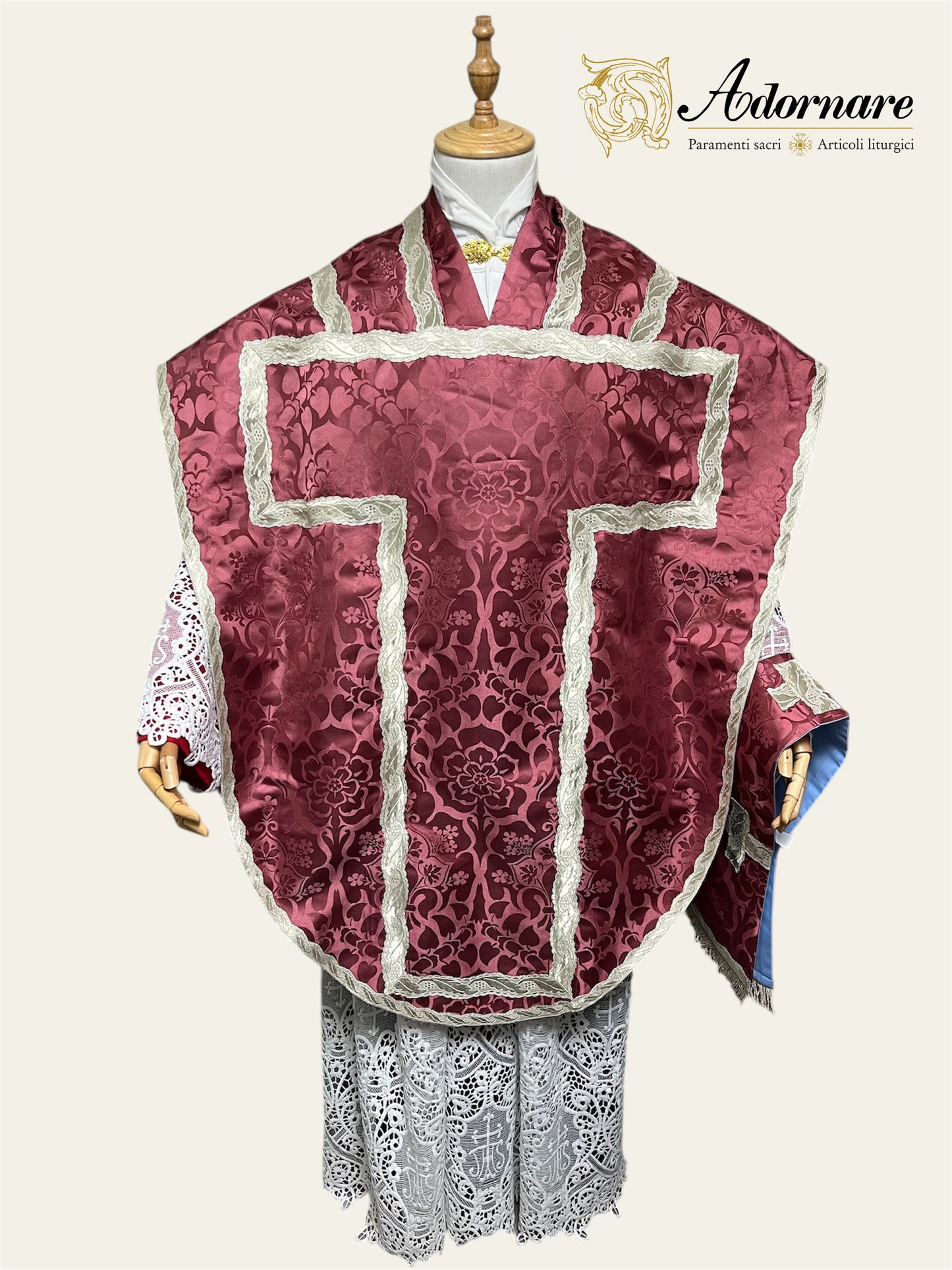 Damask St Philip Neri Chasuble Low Mass Set / Pianeta San Filippo in Damasco