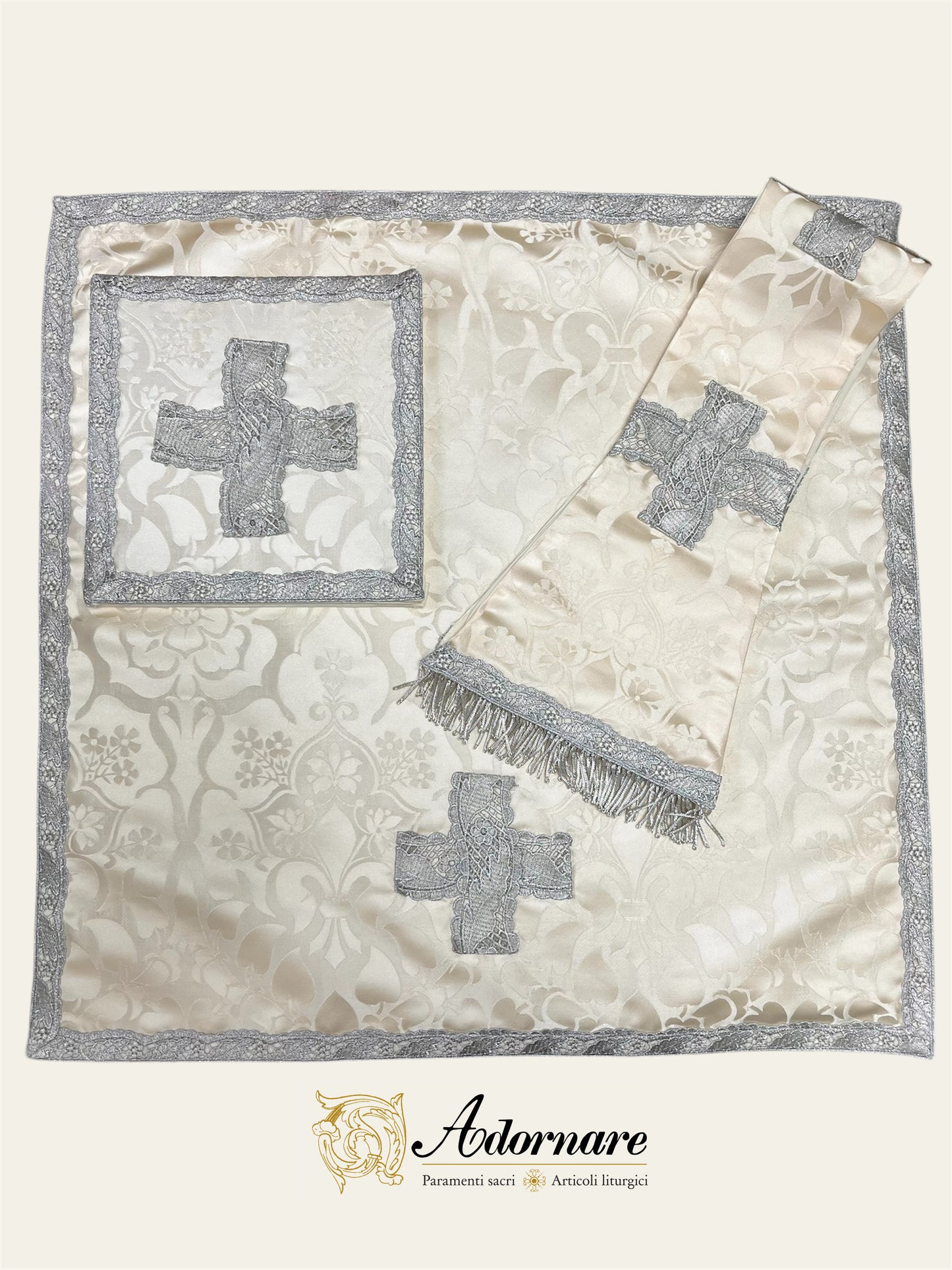 St Philip Neri Chasuble Low Mass Set (Marian) / Pianeta San Filippo in Broccato (Mariana)