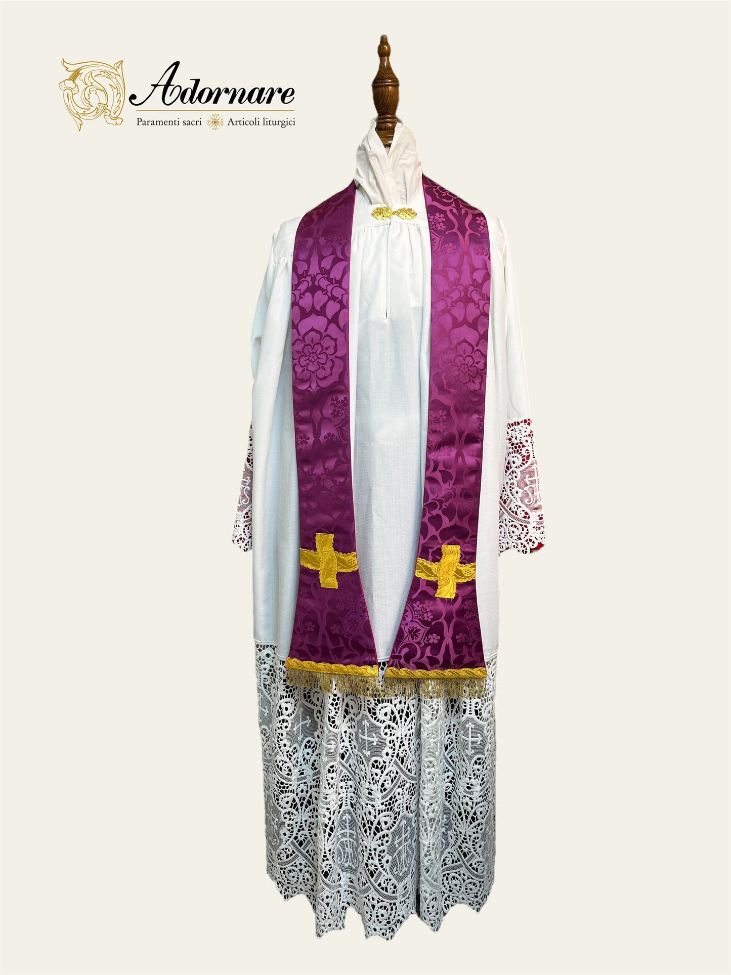 St Philip Neri Chasuble Low Mass Set (Roman Purple) / Pianeta San Filippo in Damasco (Paonazzo)