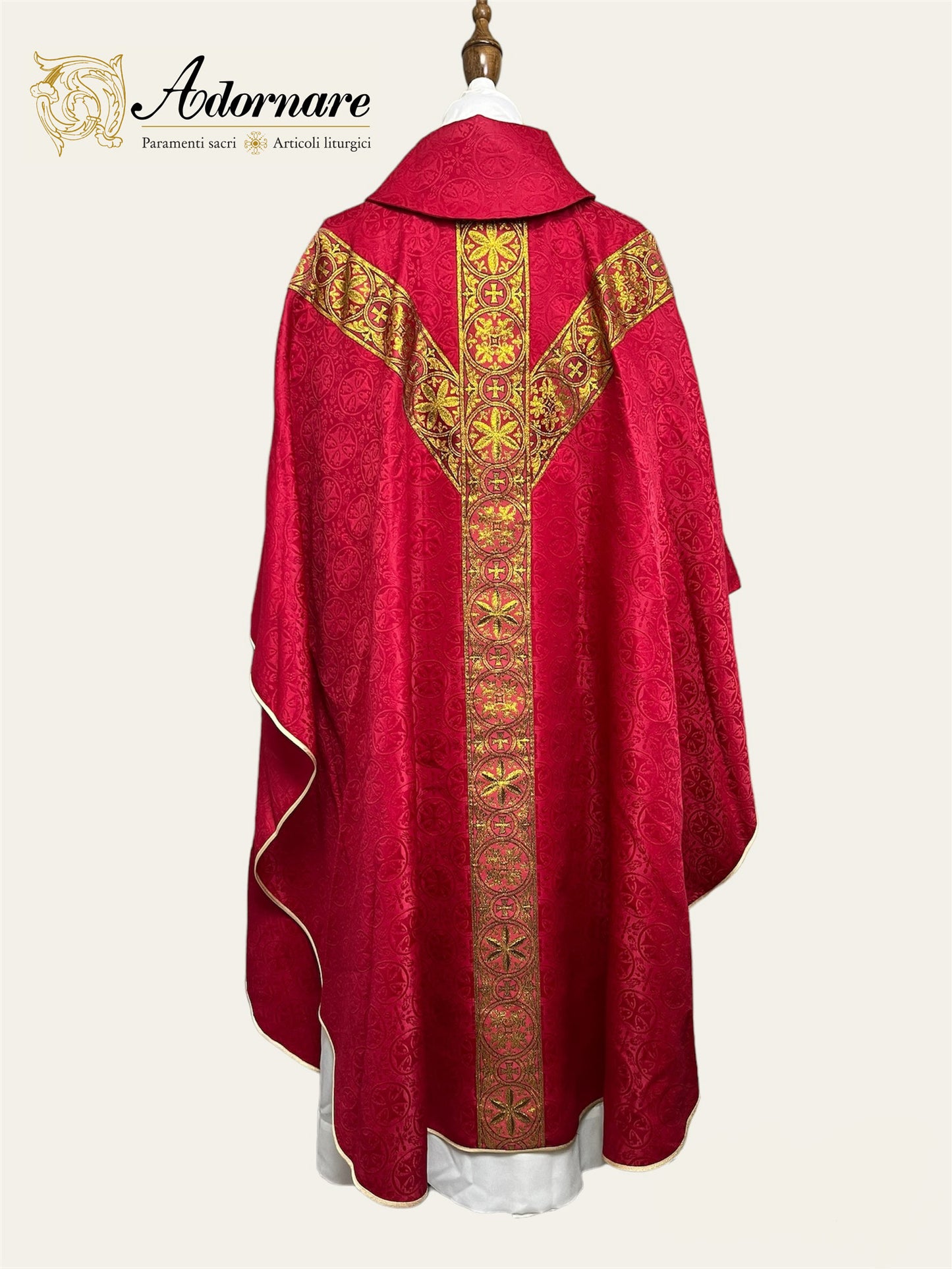 Damask gothic chasuble economical with Y-orphrey / Casula gotica Damasco economico