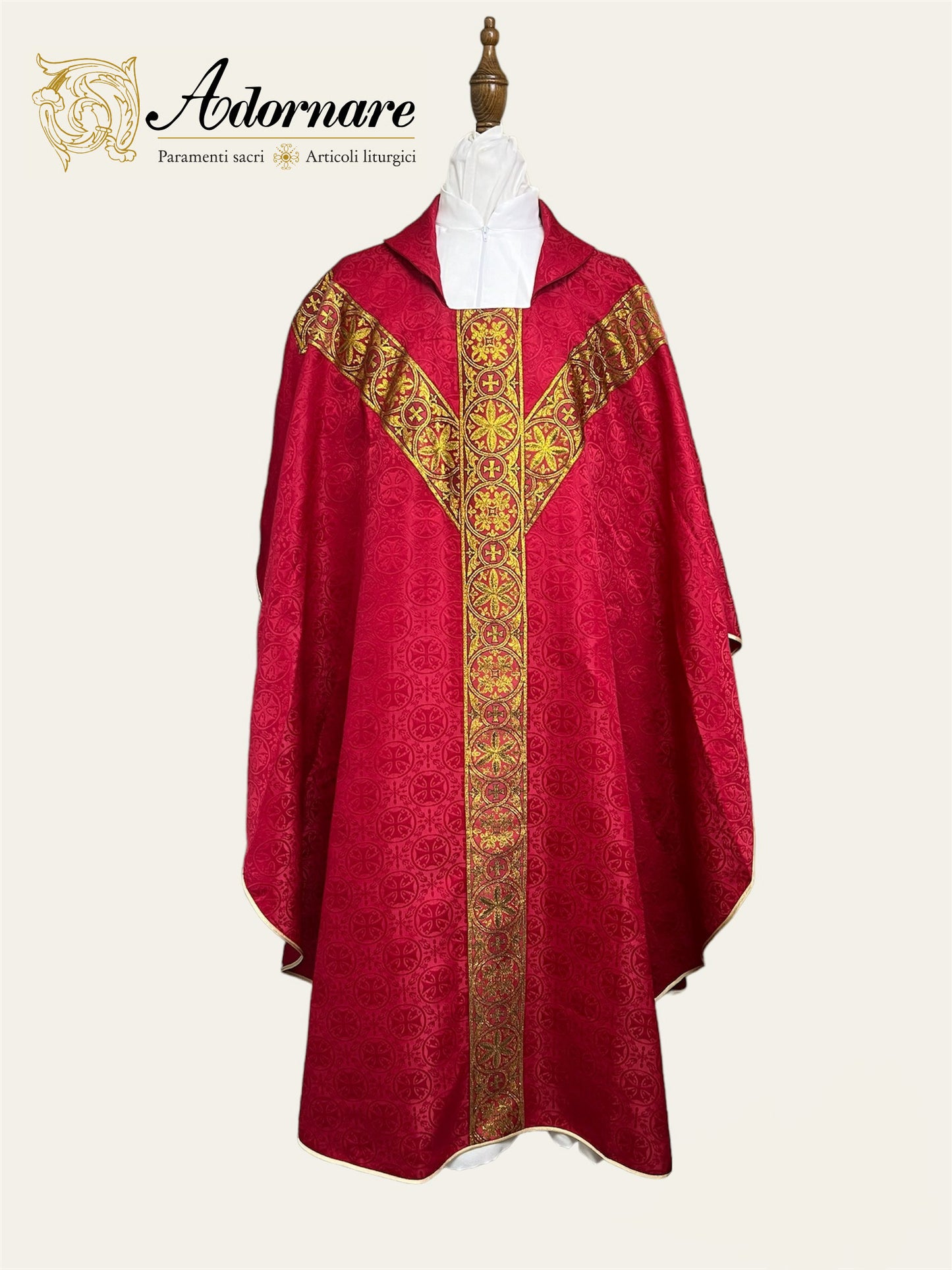 Damask gothic chasuble economical with Y-orphrey / Casula gotica Damasco economico