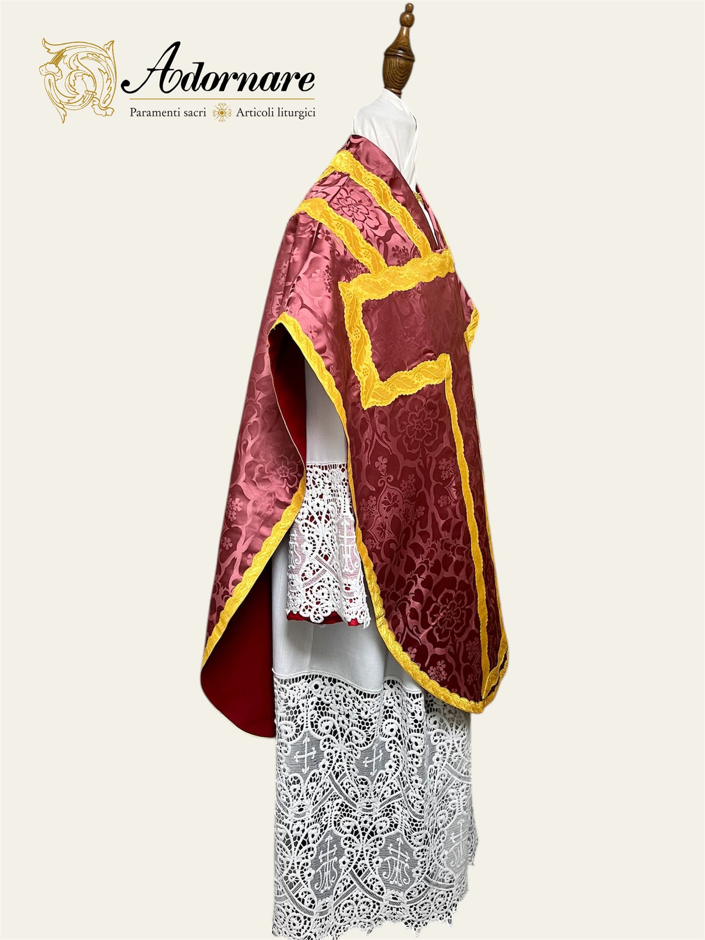 Damask St Philip Neri Chasuble Low Mass Set / Pianeta San Filippo in Damasco