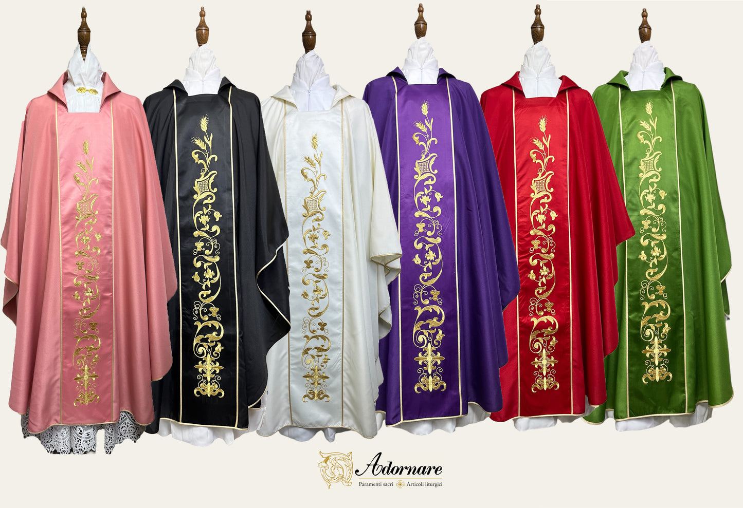 Gothic chasuble with machine embroidered panels / Casula con ricamo a macchina - Style GC-03
