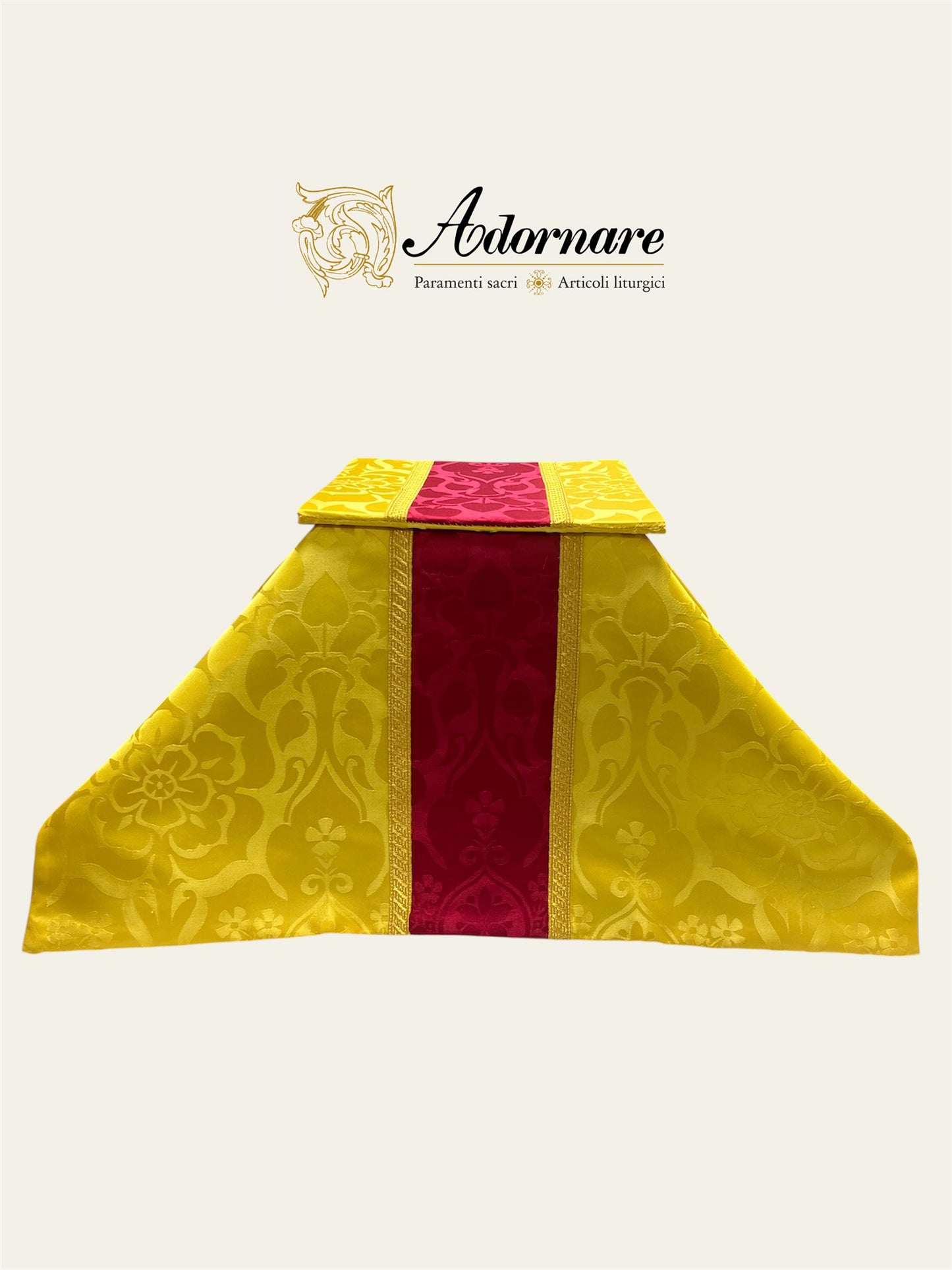 Damask semi-gothic chasuble with insert - Low Mass Set / Casule semi-gotica Damasco con inserti