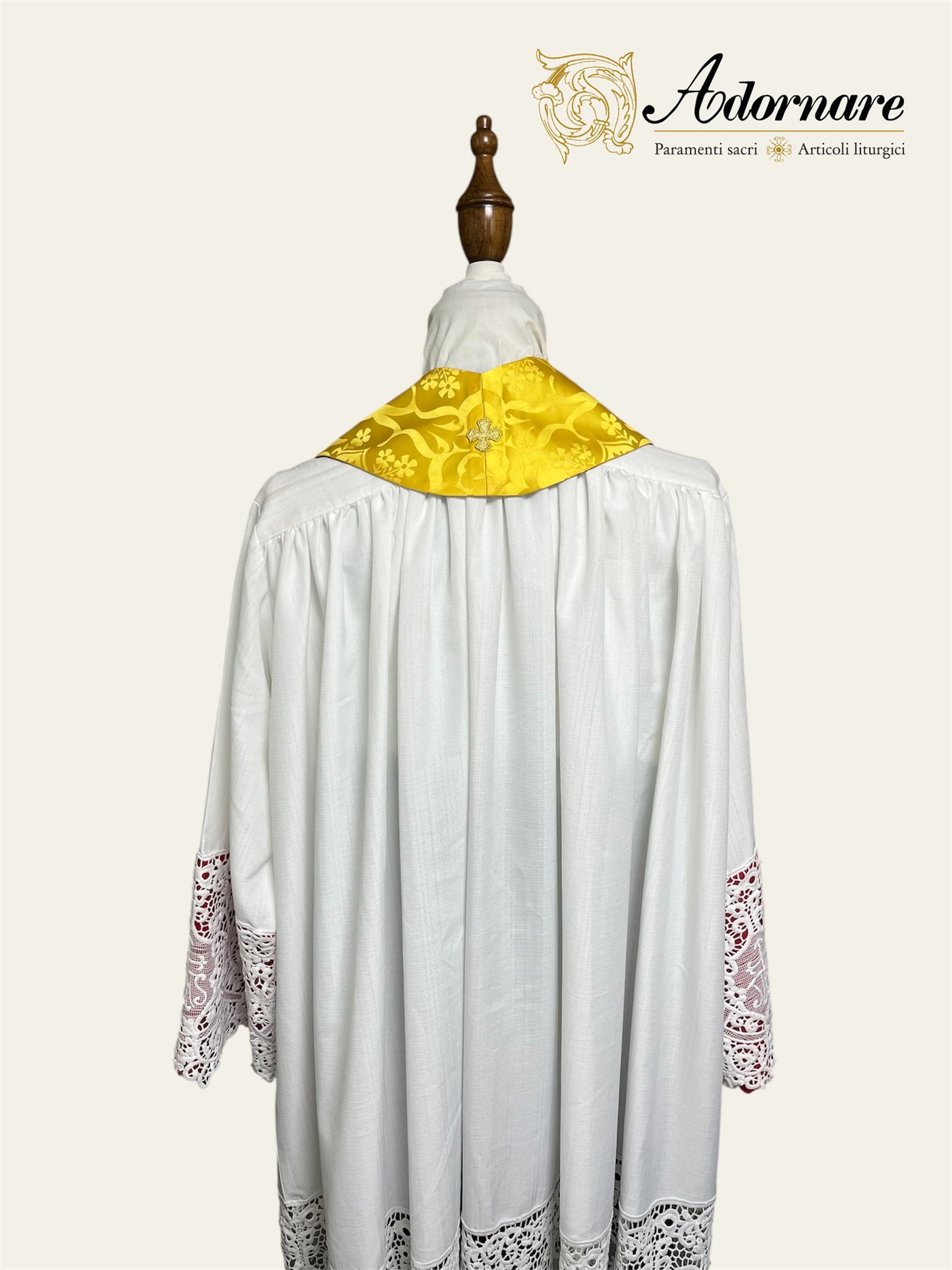 Damask semi-gothic chasuble with insert - Low Mass Set / Casule semi-gotica Damasco con inserti