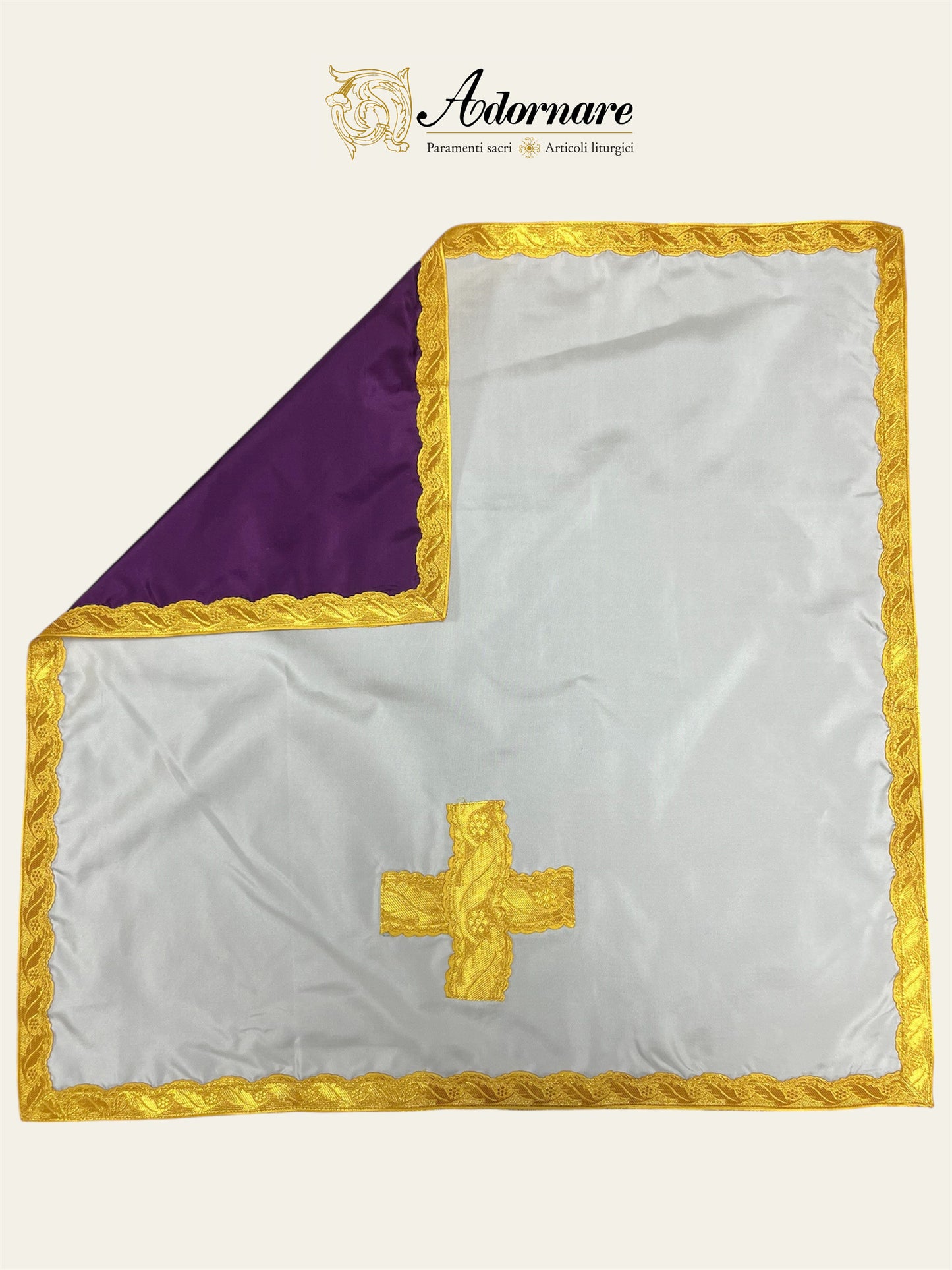 Silk Taffeta Reversible Italian Travel Set (White/Violet) / Pianeta Romana bicolore in pura seta