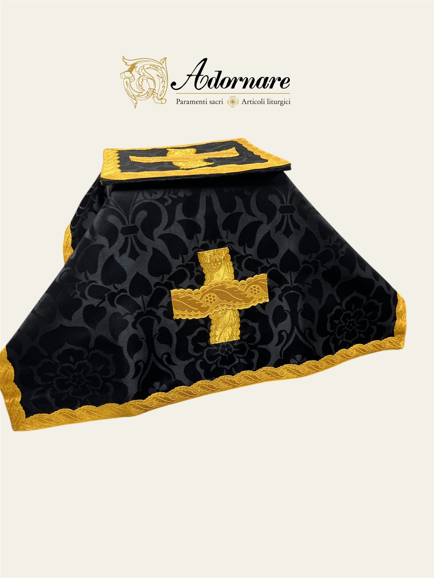 Italian-cut Roman maniple, burse and chalice veil / Velo, borsa e manipolo