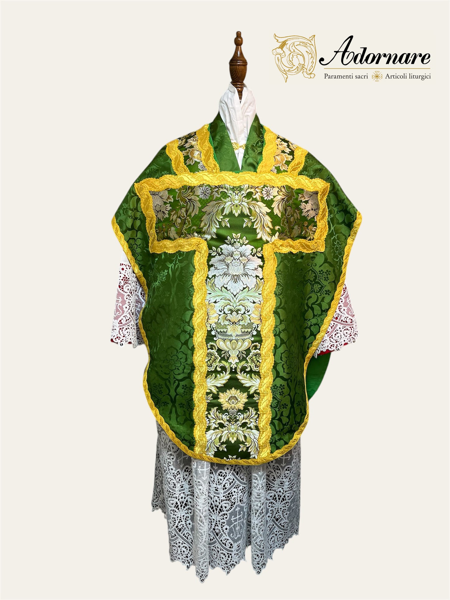 St Philip Neri Chasuble Low Mass Set (Green) / Pianeta San Filippo in Damasco (Verde)