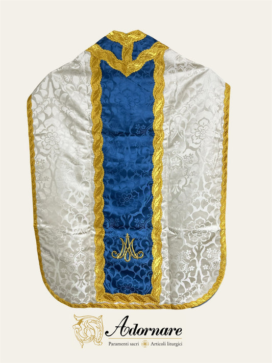 "Marian" Damask Roman Chasuble - Low Mass Set / Pianete Romane Damasco "Mariana"