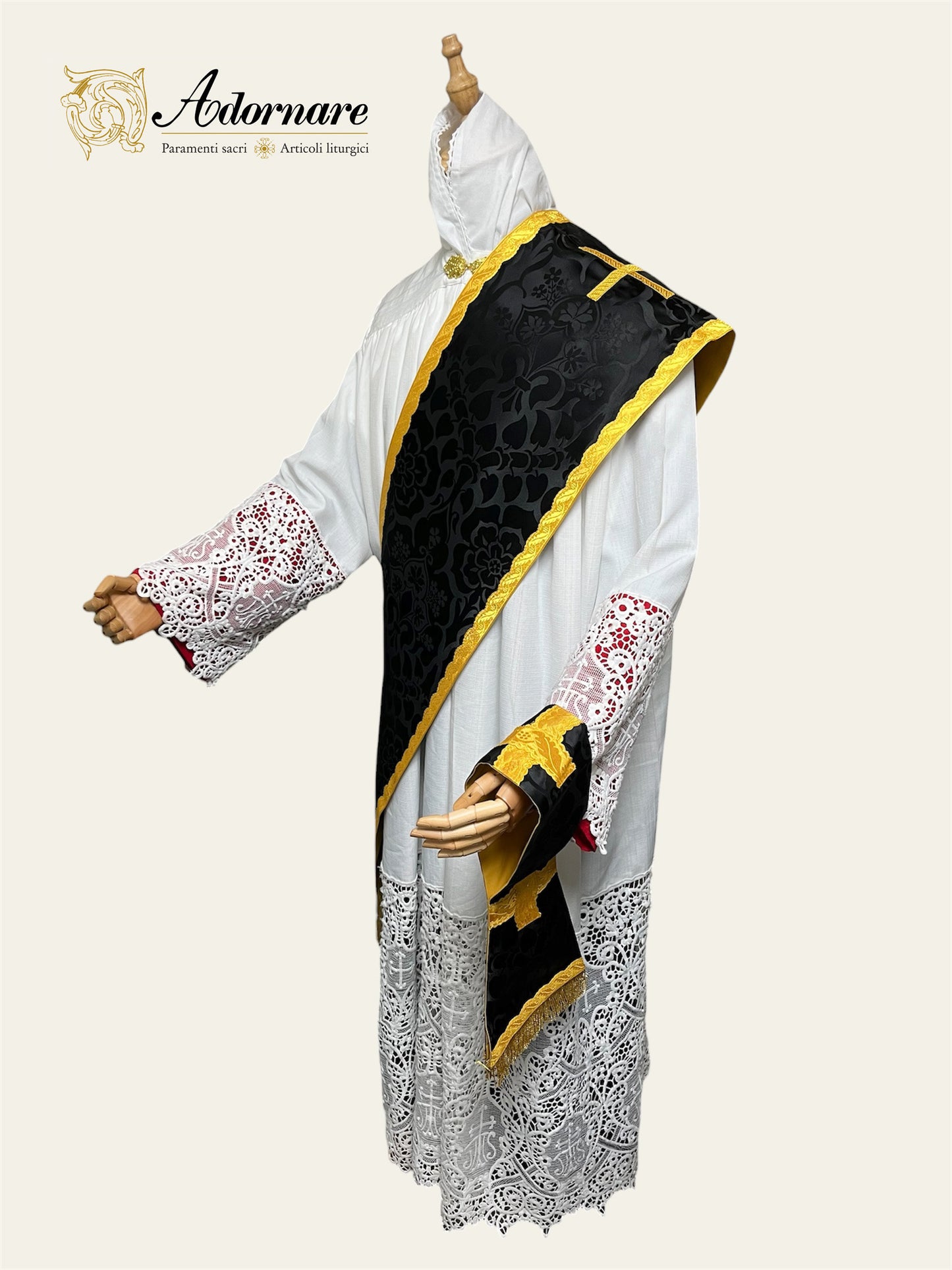 Damask Folded chasubles & broad stole Solemn Mass Set in St Philip Neri Style /Pianete Plicate e Stolone San Filippo Damasco