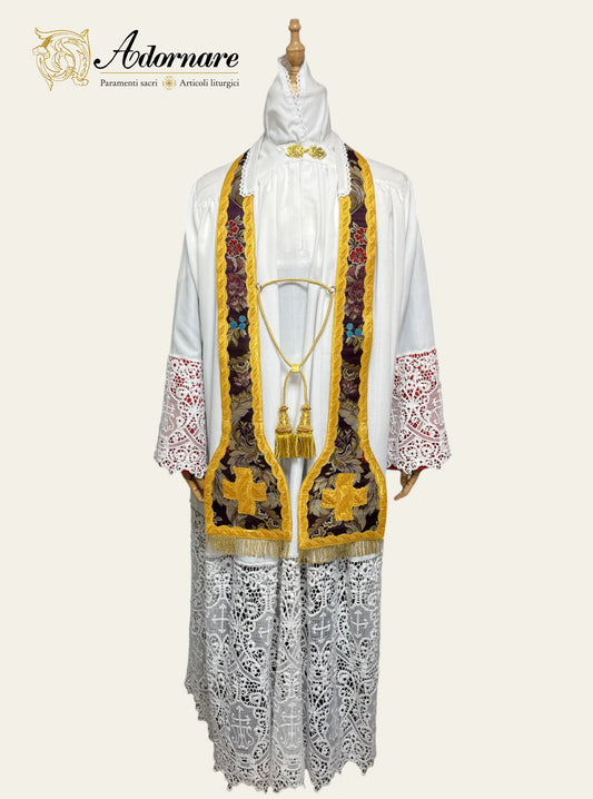 French Brocade Roman Stole, single or reversible