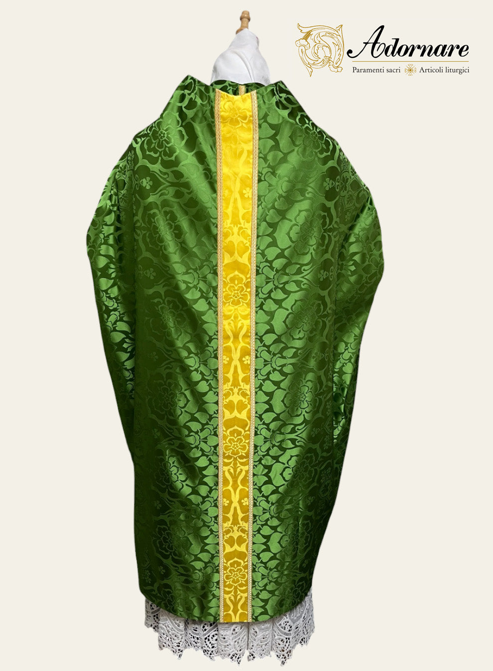 Damask Conical Chasuble with insert panels - Low Mass Set / Casula Conica in damasco con inserti