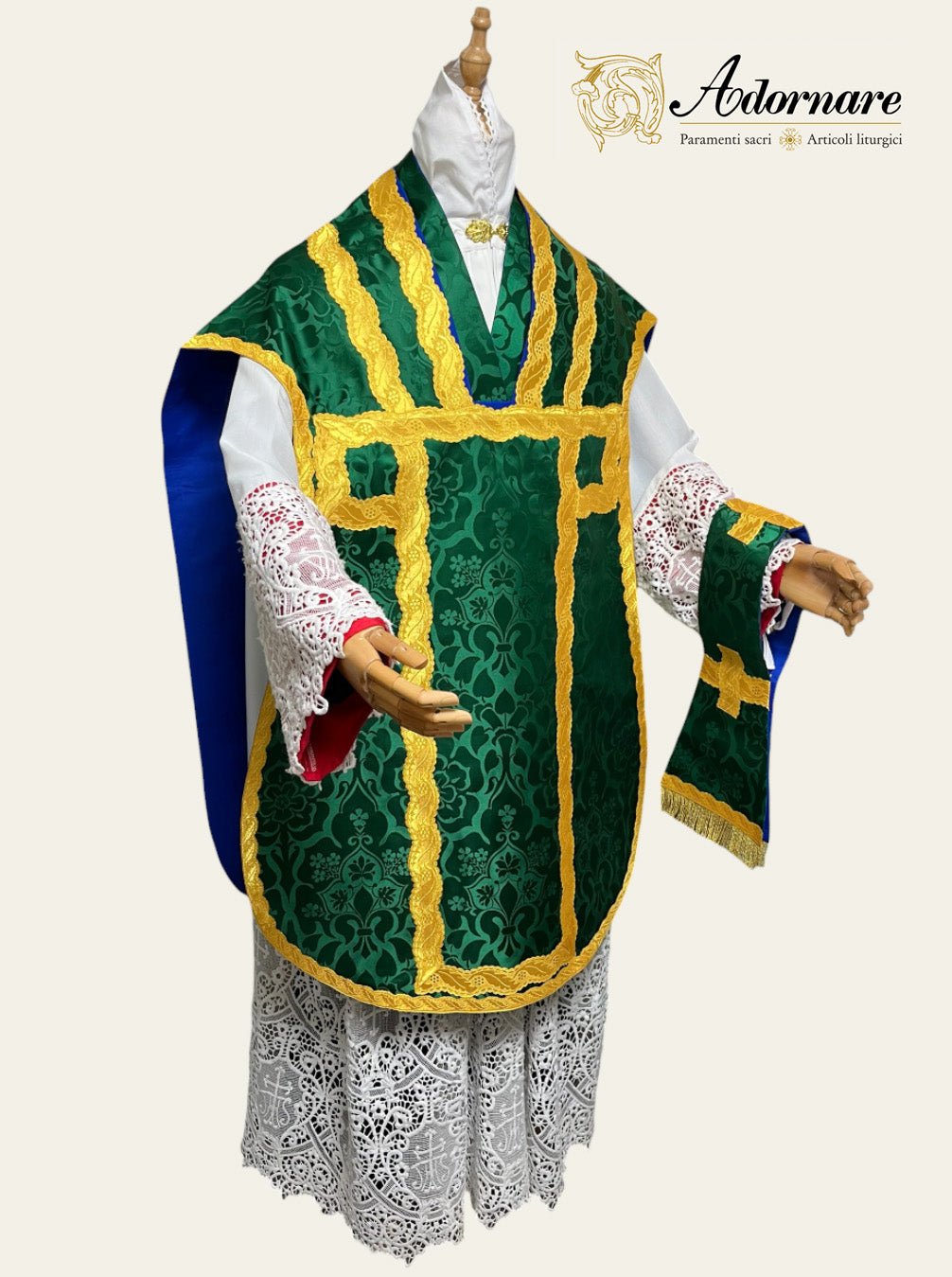 Contemporary Roman-cut Damask Roman Chasuble Low Mass Set / Pianeta Romana Damasco
