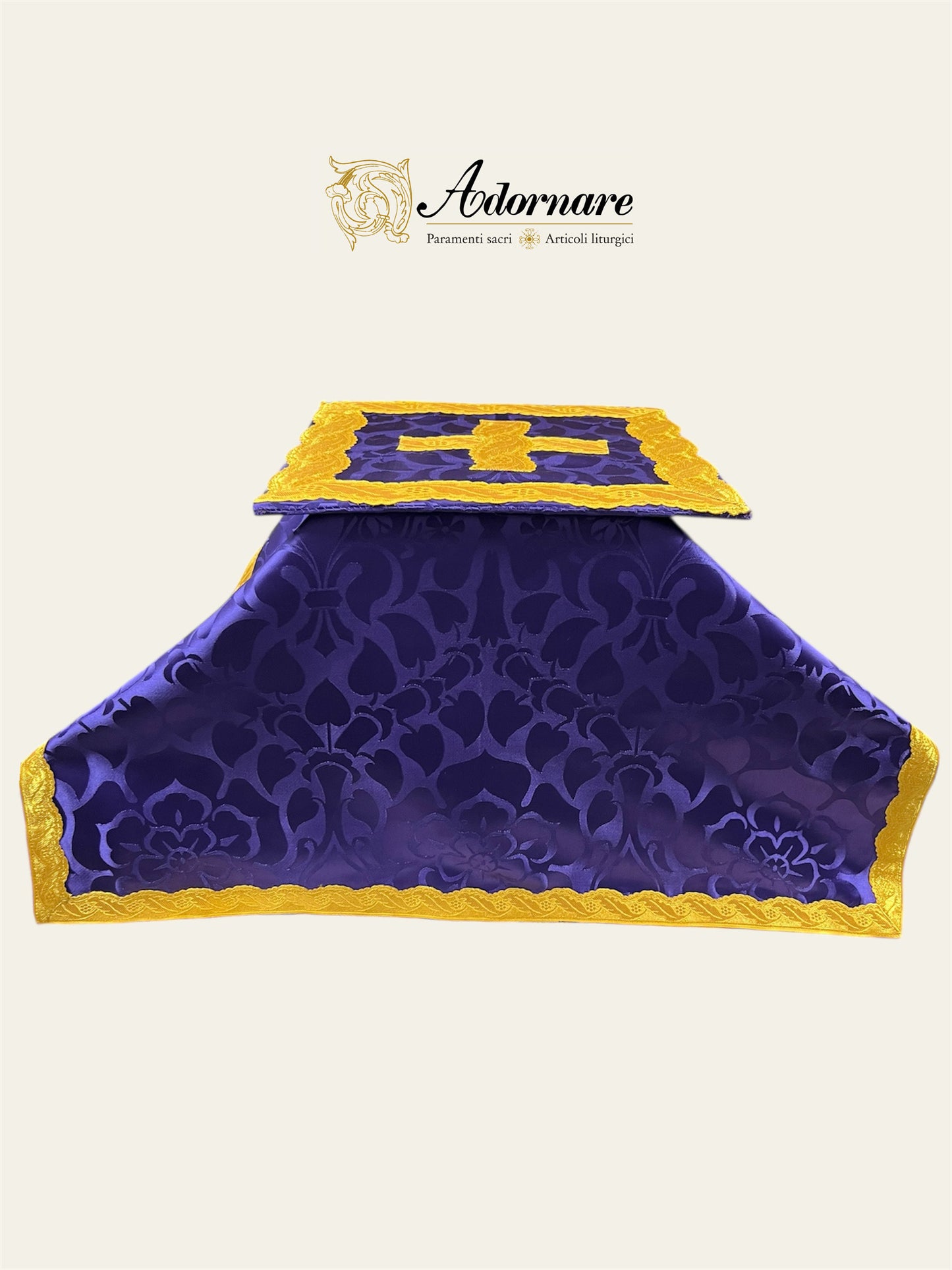 Damask Folded chasubles & broad stole Solemn Mass Set in Italian Roman Style /Pianete Plicate e Stolone Romano Damasco