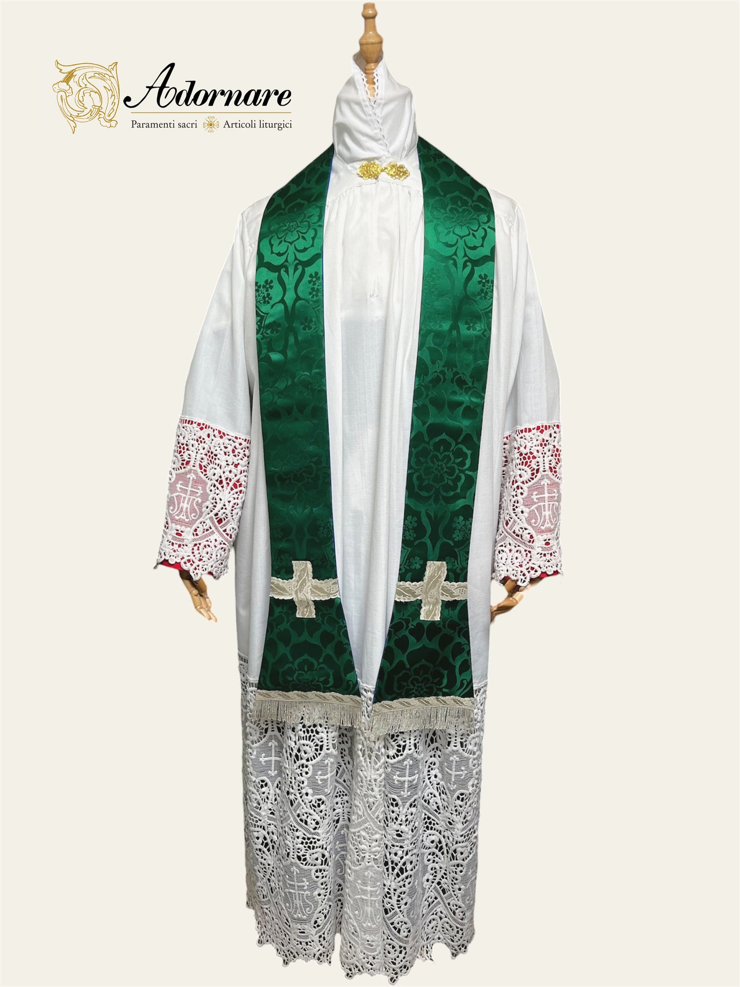 Italian Roman Stole for priests / Stola Romana Damasco