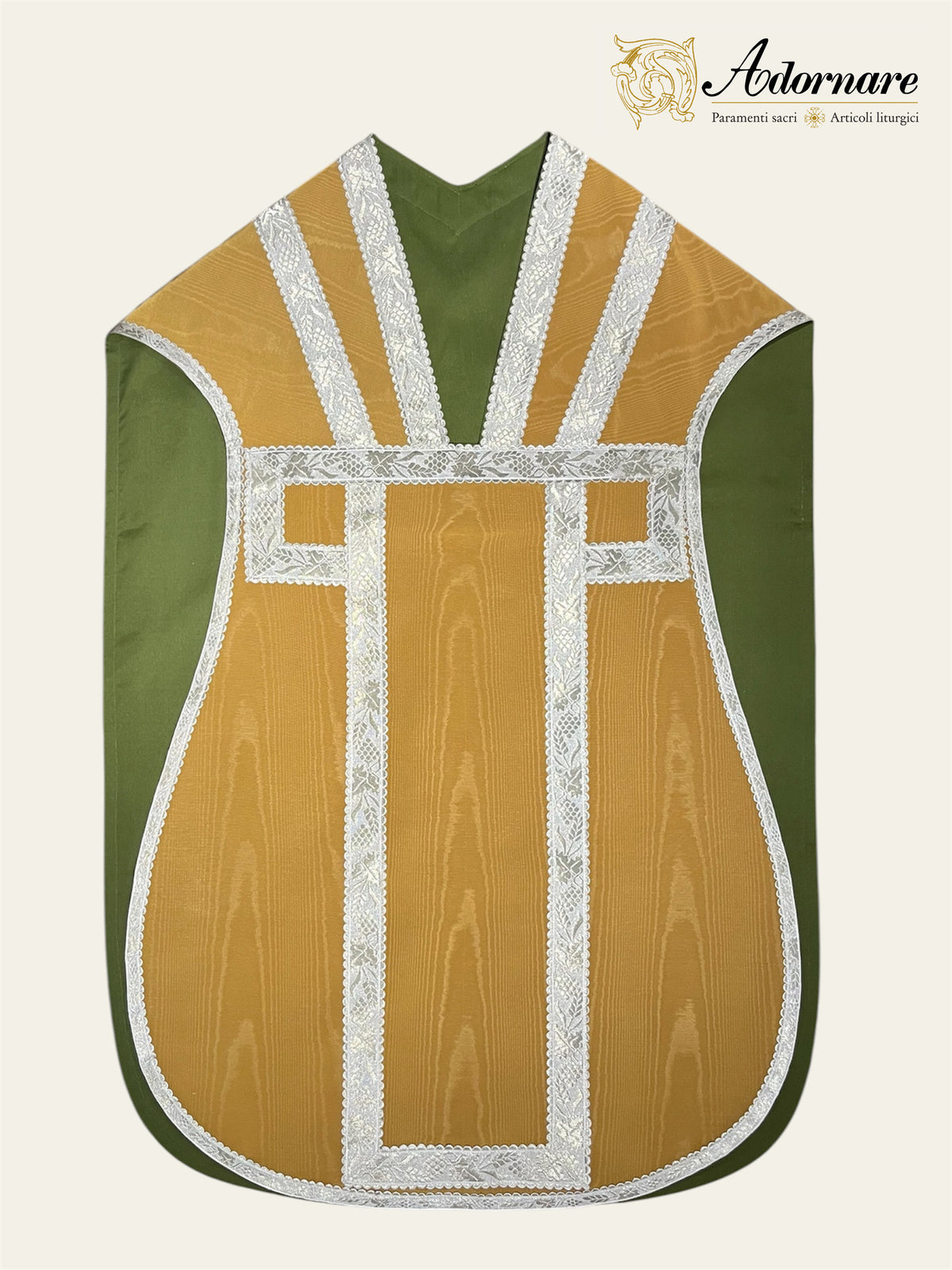 Contemporary Roman-cut Moiré Roman Chasuble Low Mass Set / Pianeta Romana Moiré