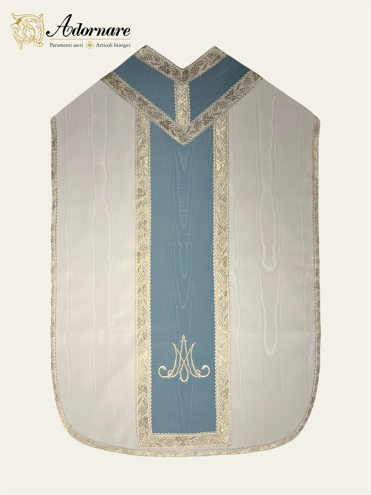 Contemporary Roman-cut Moiré Roman Chasuble Low Mass Set / Pianeta Romana Moiré