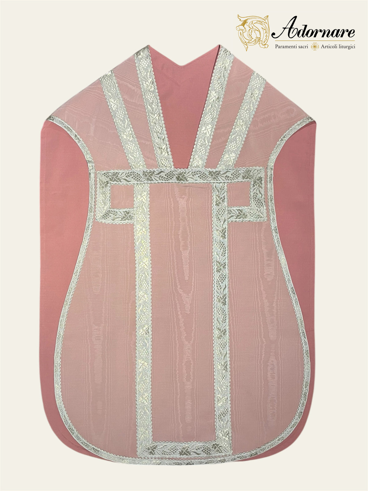 Contemporary Roman-cut Moiré Roman Chasuble Low Mass Set / Pianeta Romana Moiré