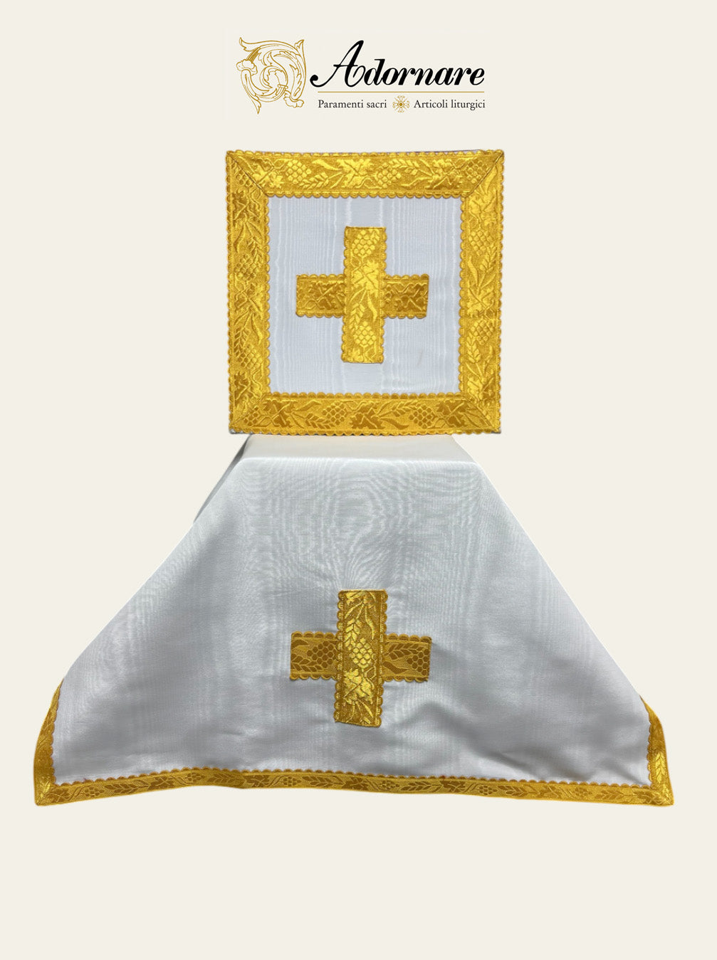 Contemporary Roman-cut Moiré Roman Chasuble Low Mass Set / Pianeta Romana Moiré