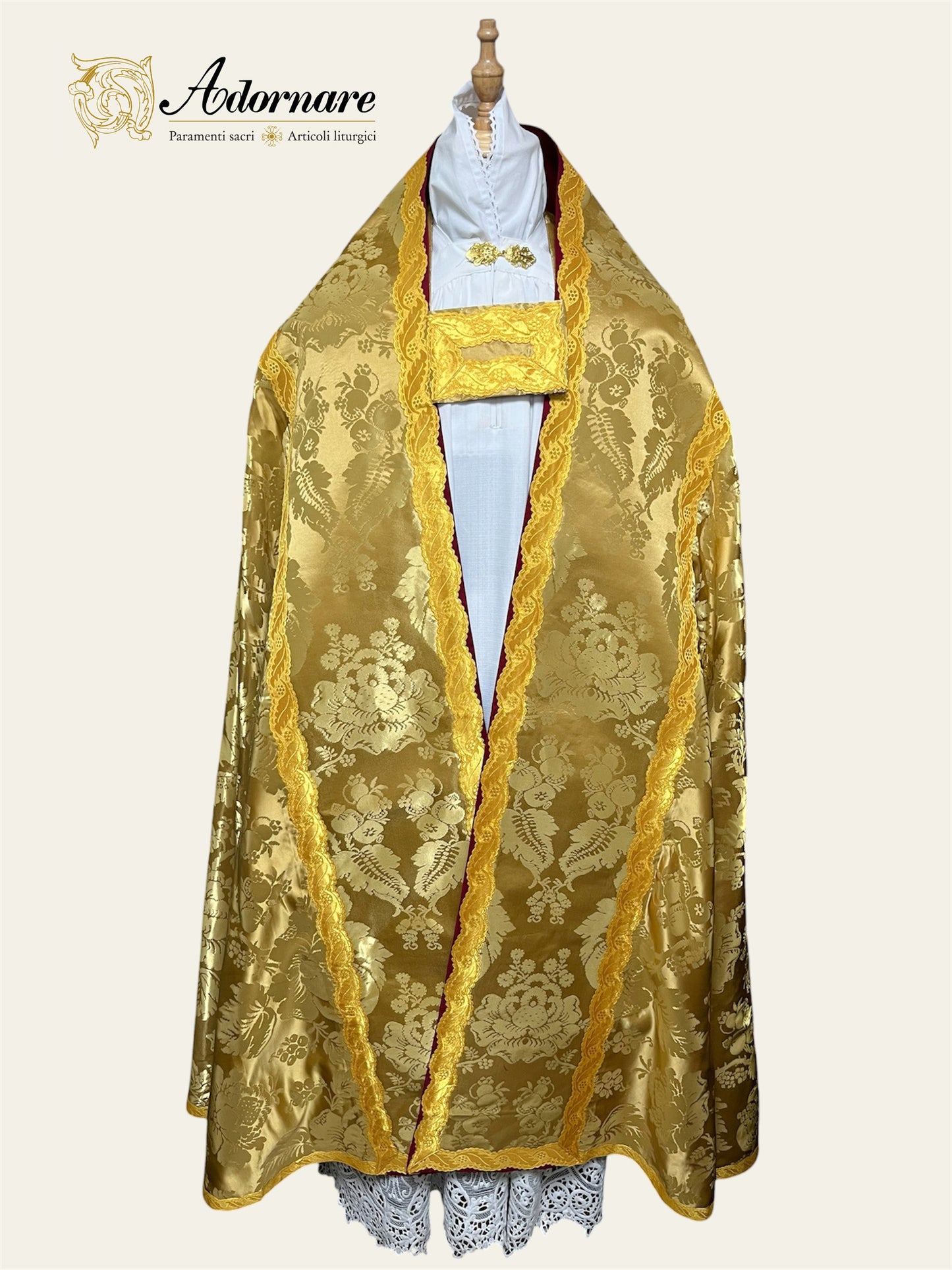 Roman Cope in Italian Gold Silk Damask